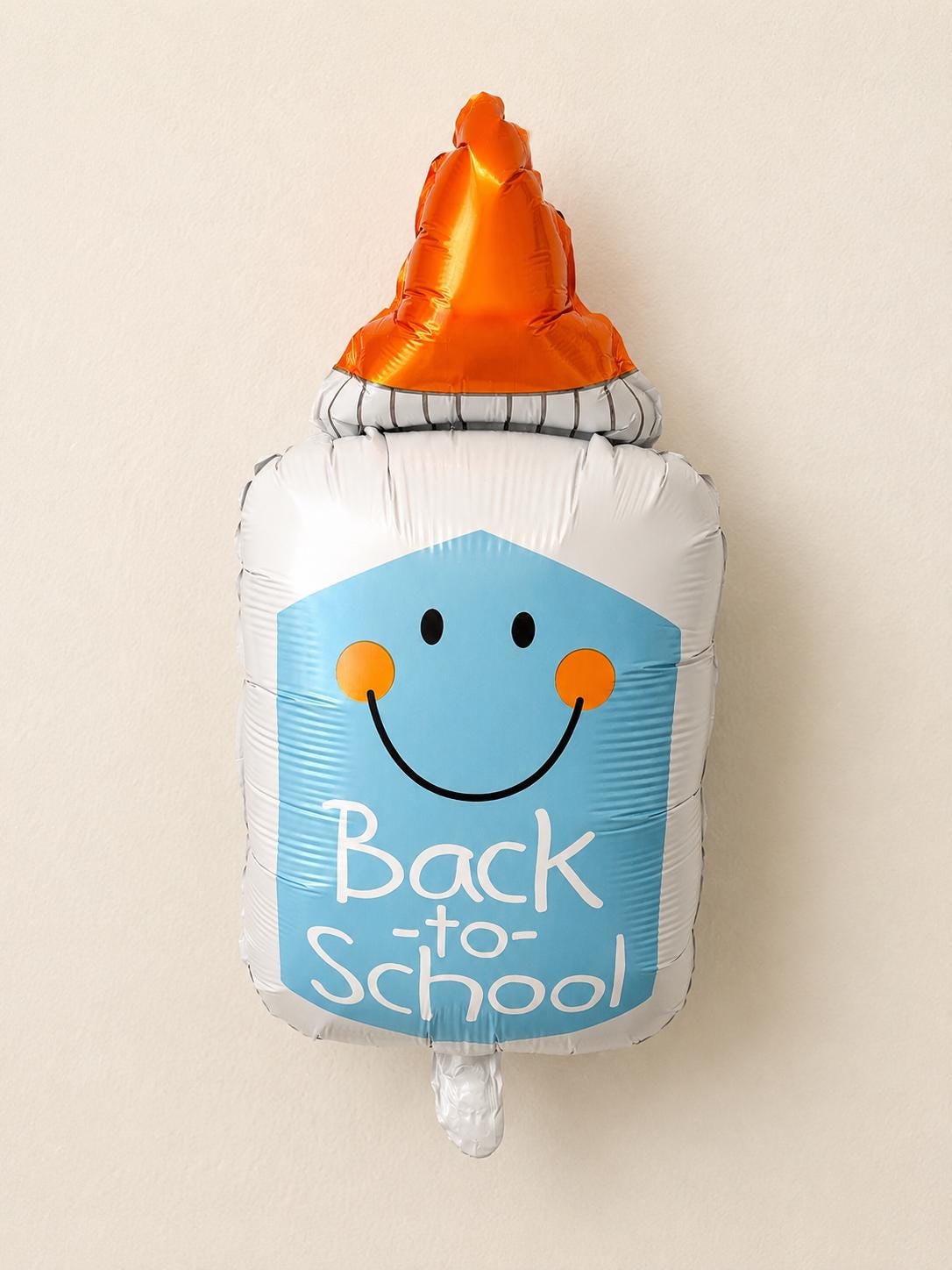 Teacher Appreciation Gift Mylar Foil Balloon Glue Bottle Shape Design Orange Cap White Body Smiling Face Back School Text Classroom Party Decoration First Day Celebration Student Supply 16 Inch Size Premium Quality Novelty School Theme