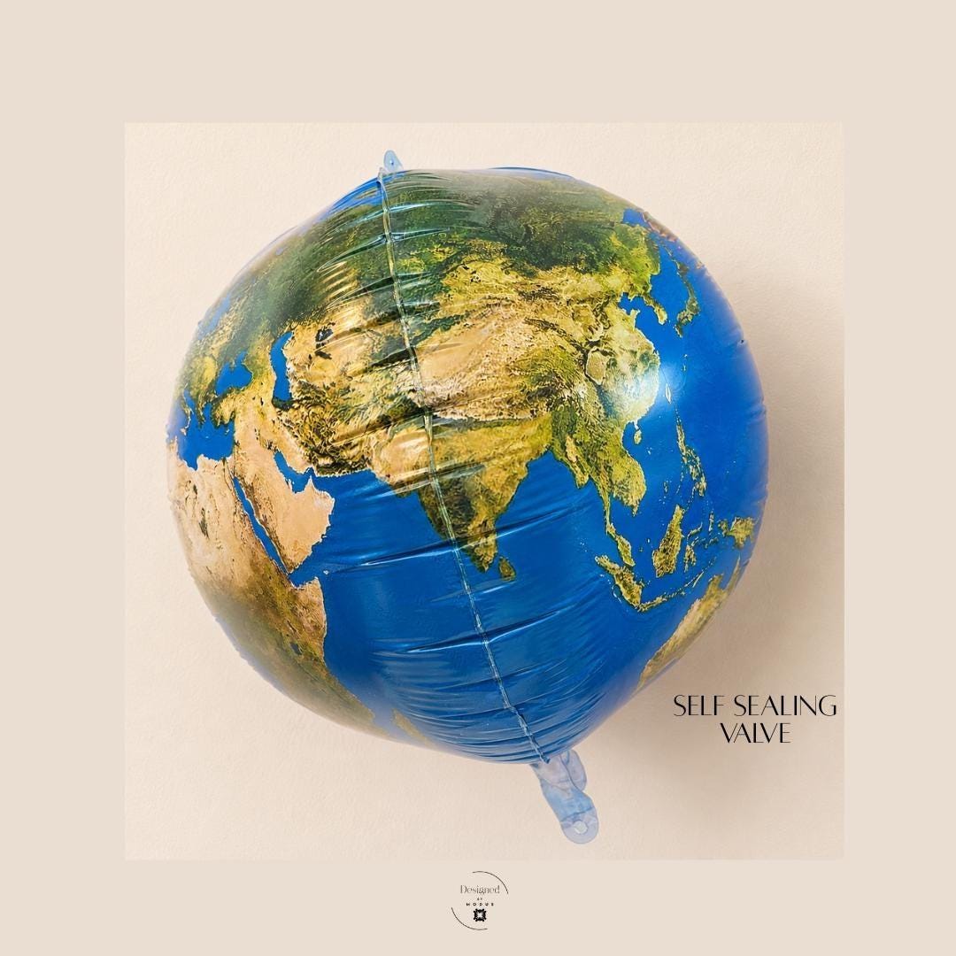 Globe Balloon: Earth Day Classroom Decoration, Geography Learning, Teacher Gift (Air Fill Only)