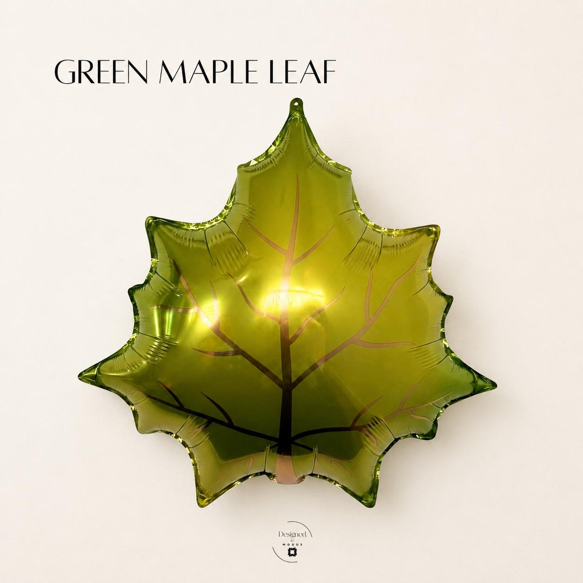 Green Maple Leaf Mylar Balloon: Fall Party Decor