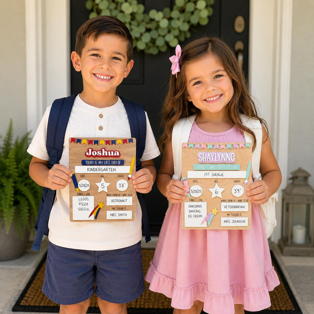 Personal School Sign 1st Day School Board Last Day Back School Reusable Photo Prop Personalized Milestone Keepsake Memory Picture Student