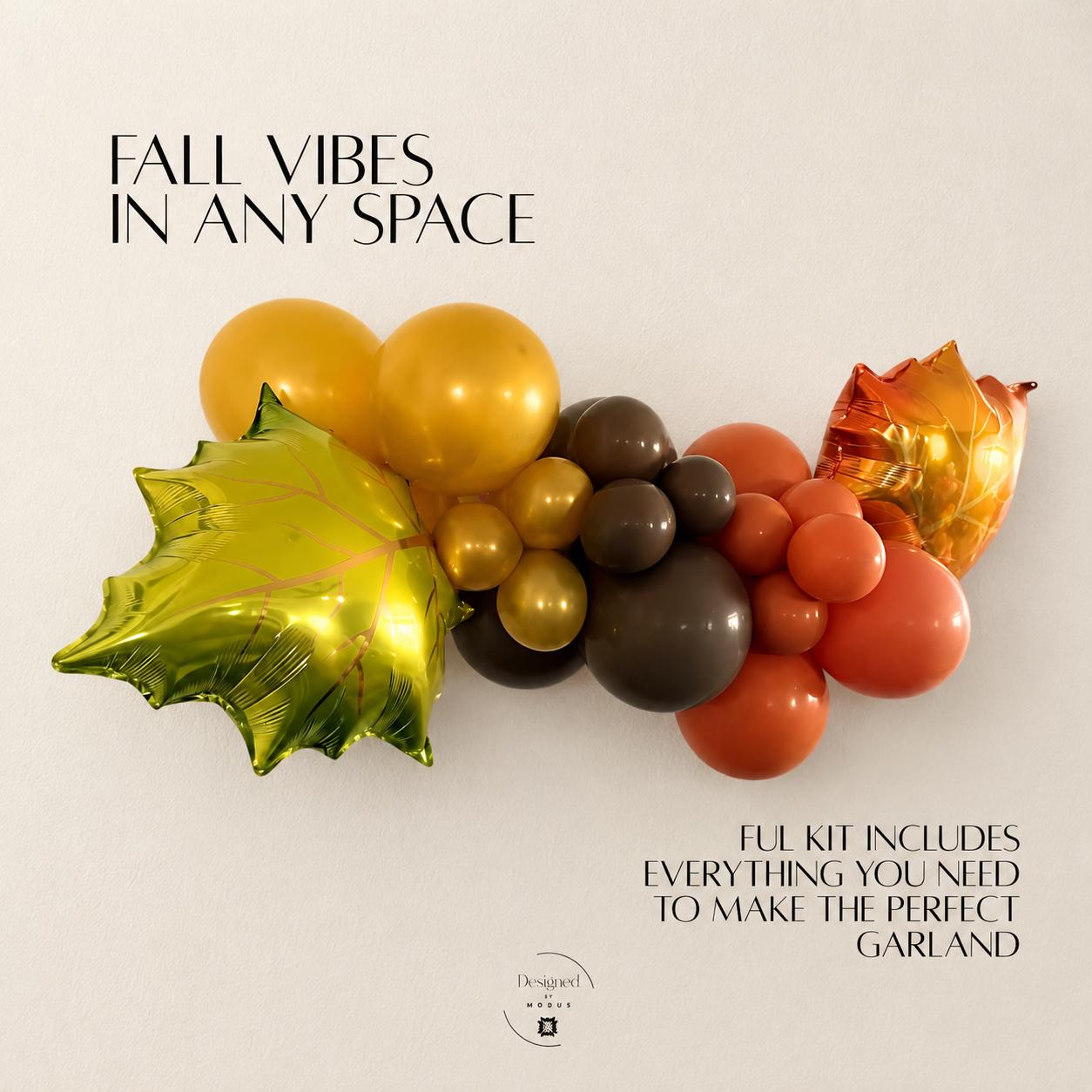 Fall Decor Fall Balloon Garland Kit with Pumpkin & Leaf Mylar Balloons Thanksgiving Friendsgiving DIY Balloon Arch