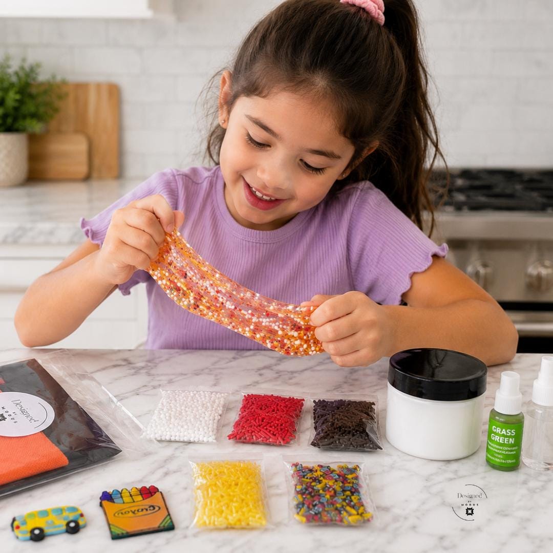 Storage Container Organizer Slime Making Kit Complete Starter Pack Bundle Back School Craft Supplies Pre Made Slime Activator Included Kids Creative Activity Educational Toy Sensory Play Birthday Gift Foam Balls Beads Charms Sprinkles Party