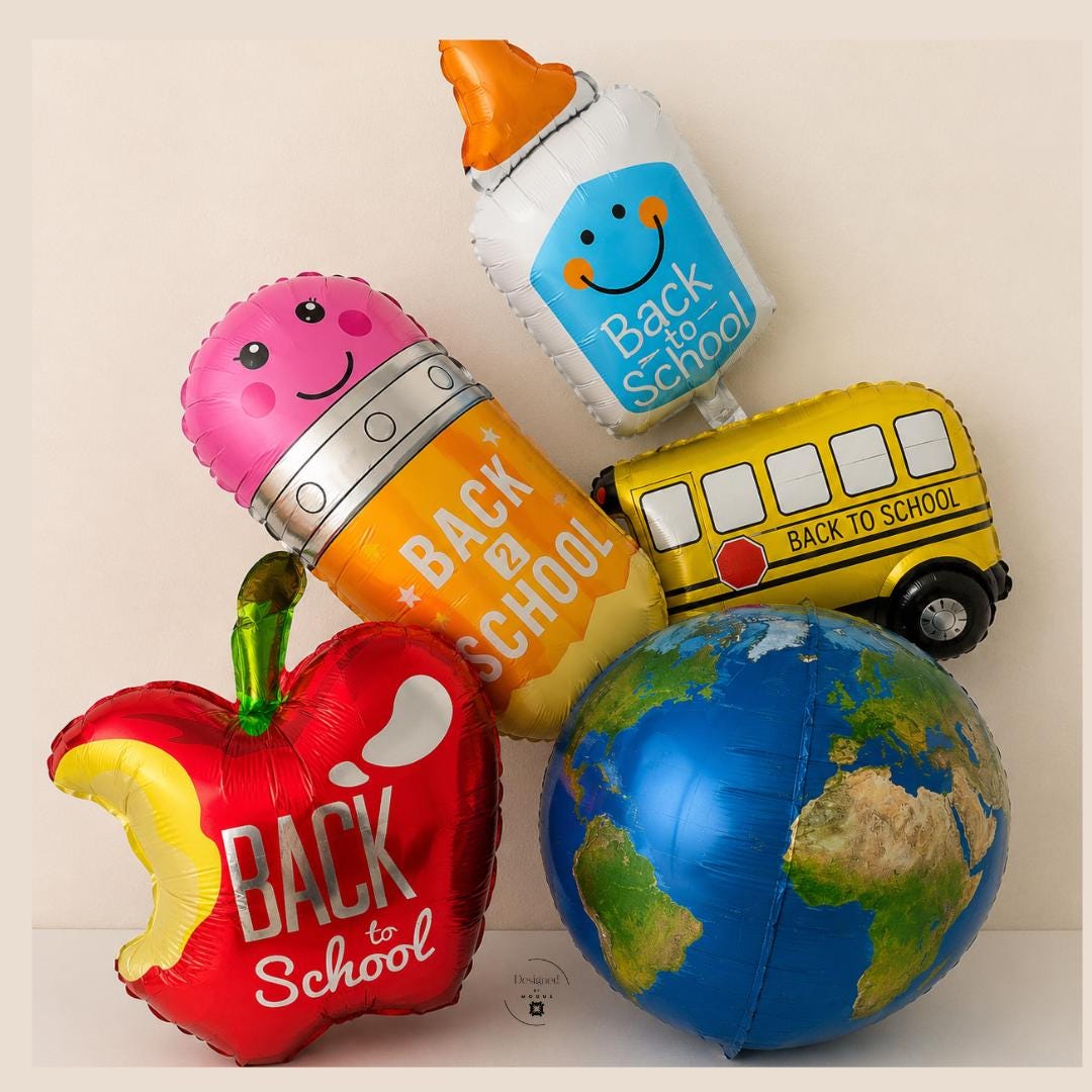 Back to School Bus Balloon Yellow Foil Mylar Shaped Inflatable Party Classroom Celebration First Day Kindergarten Student Teacher