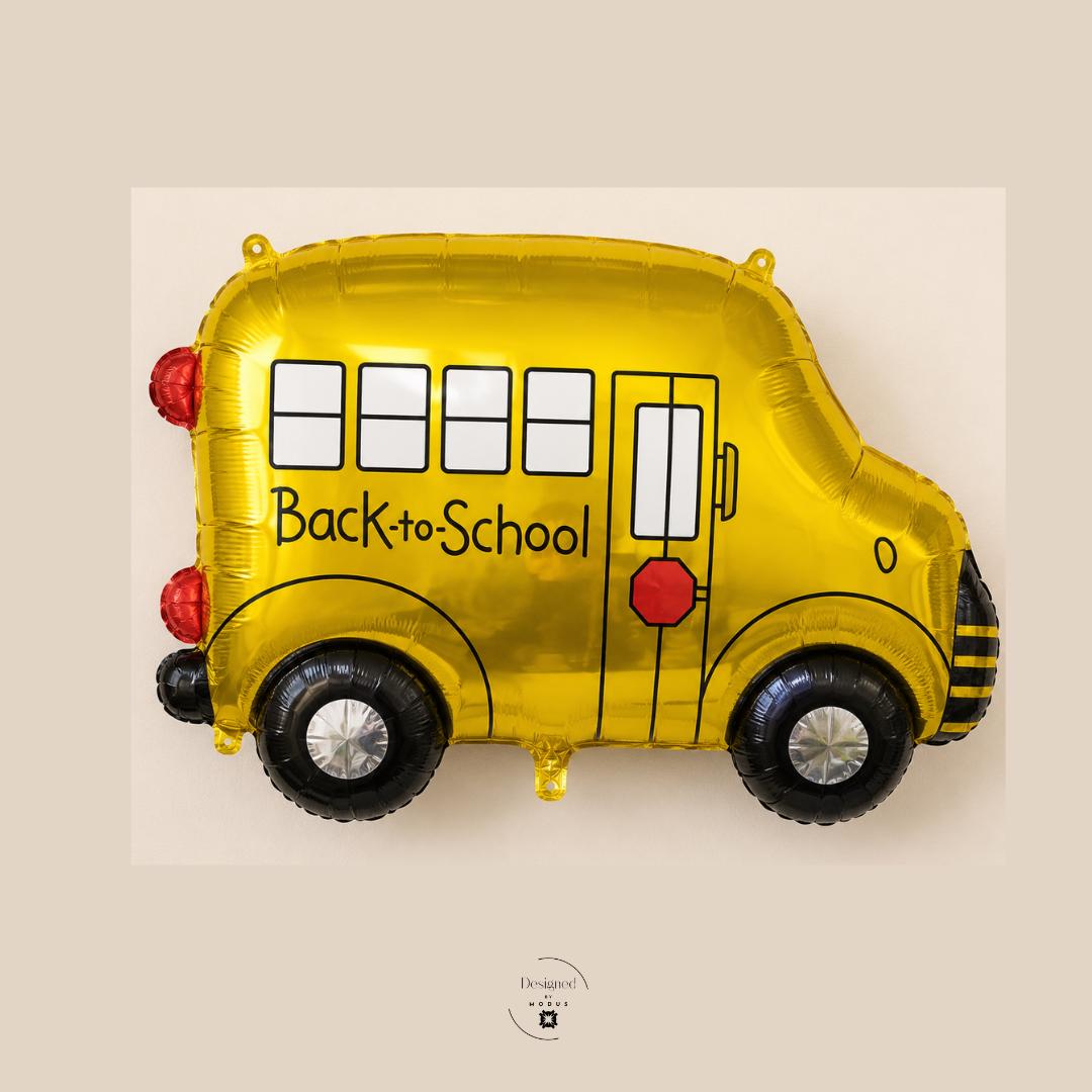 Back to School Bus Balloon Yellow Foil Mylar Shaped Inflatable Party Classroom Celebration First Day Kindergarten Student Teacher