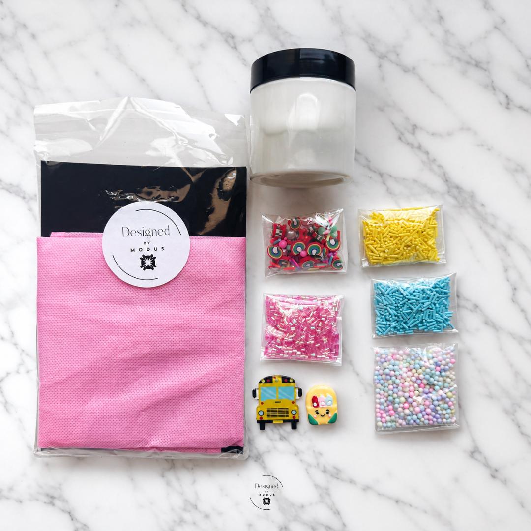 Birthday Gift Creative Toy Complete Slime Making Kit Kids Activity Bundle Starter Pack Back School Supplies Storage Container Organizer Pre Made Slime Activator Dye Apron Foam Balls Beads Charms Sensory Play Craft Project Party
