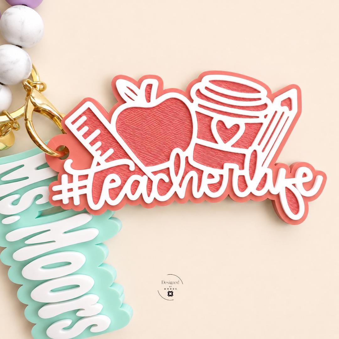 Teacher Appreciation Gift Set Personalized Badge Reel Clipboard Bundle Back to School Desk Accessories Custom Name Keychain Wristlet Wooden