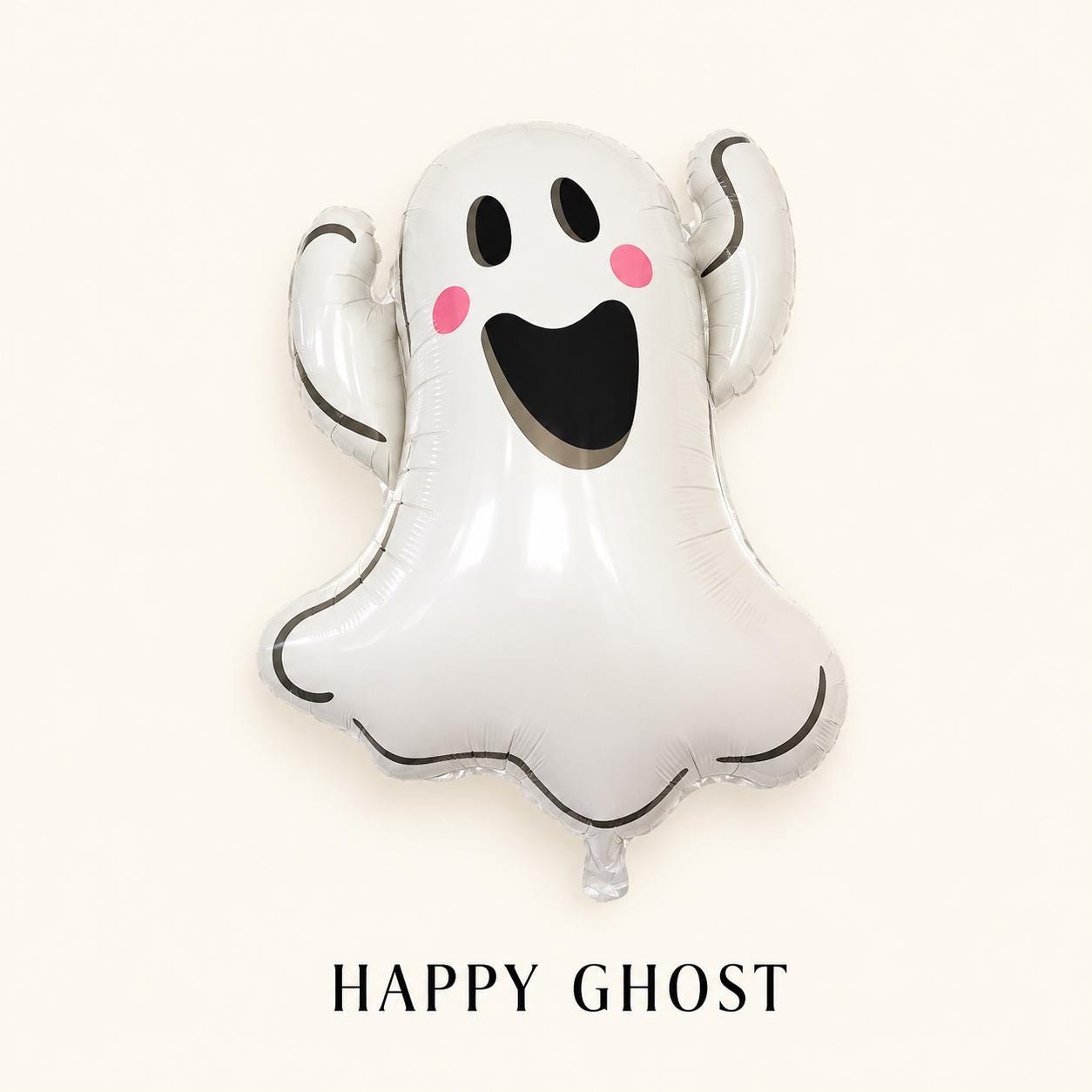 Happy Ghost Balloon: Halloween Party Decoration, 29" Mylar Foil