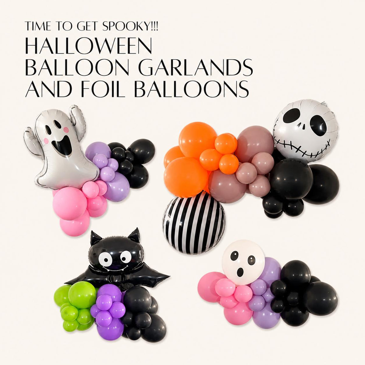 Halloween Balloon Decor: Bat & Jack Skellington Party Balloons