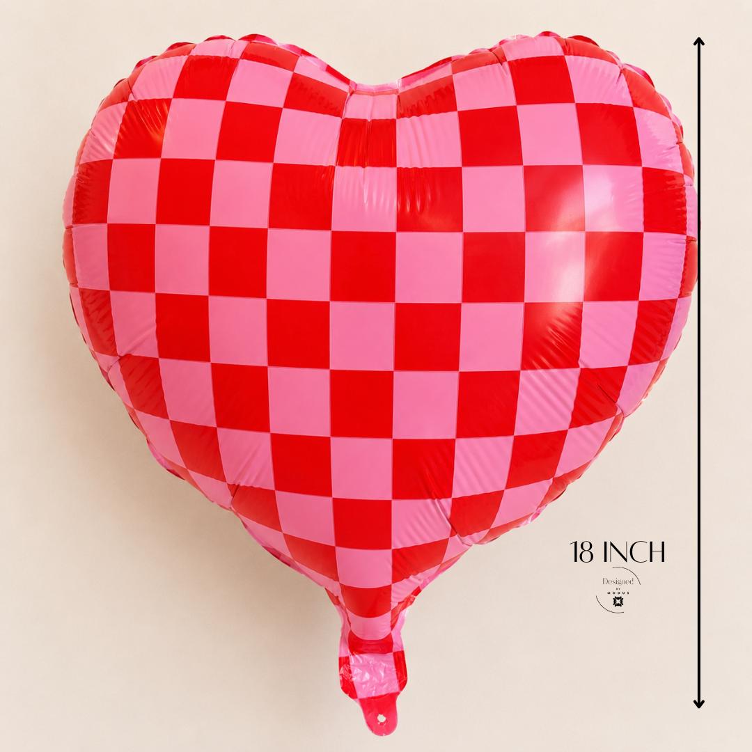 Anniversary Celebration Love Theme Heart Mylar Balloon Valentine Party Decoration Romantic Event Centerpiece 18 Inch Heart Shaped Foil Balloon Red Pink Pattern Helium Air Inflatable Beautiful Party Supply Festive Romantic Display Occasion