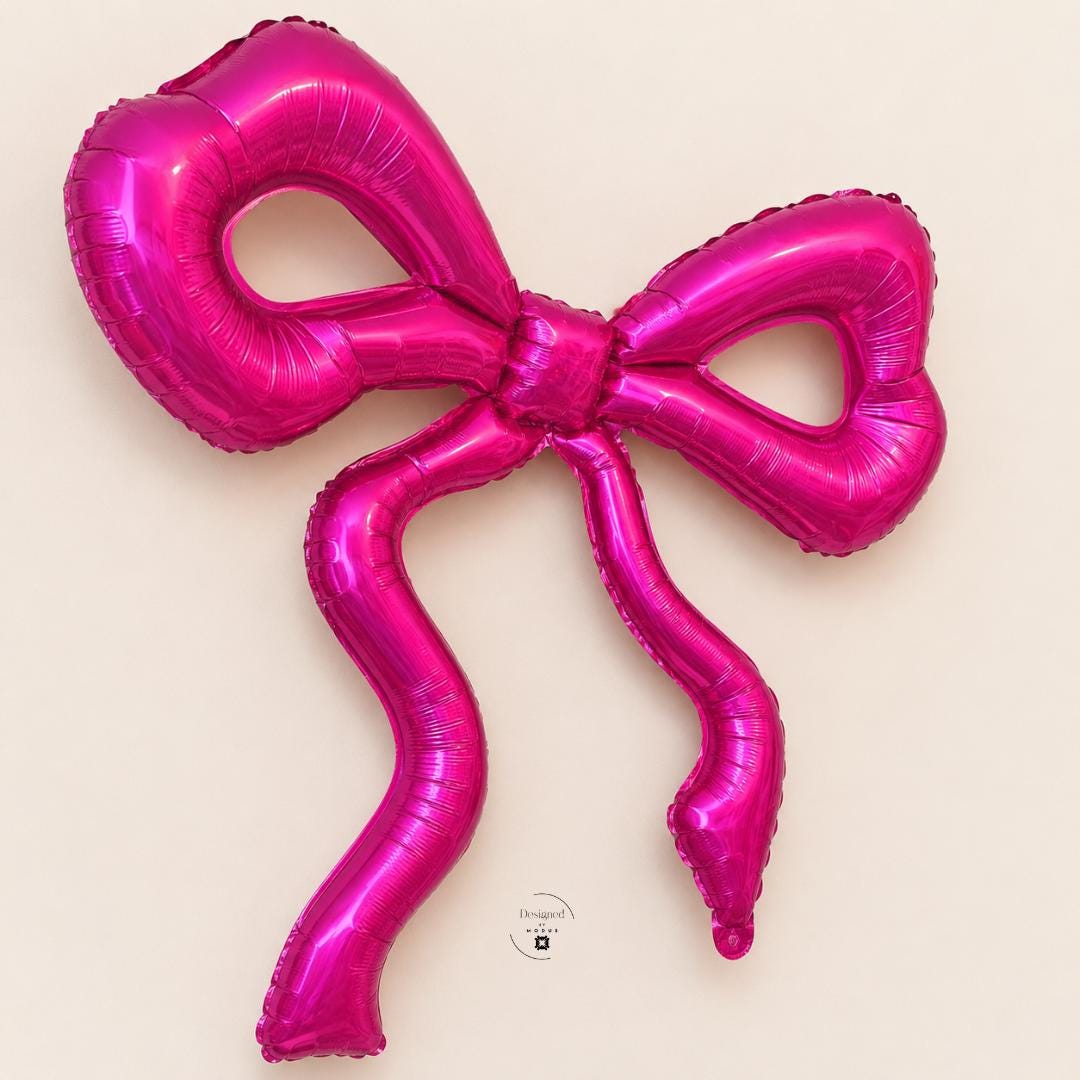 Bridal Baby Shower Decoration Hot Pink Metallic Mylar Balloon Giant 36 Inch Party Supplies Birthday Girl Bachelorette Celebration Princess Theme Decor Shiny Reflective Foil Balloon Scalloped Edge Design Perfect Statement Centerpiece