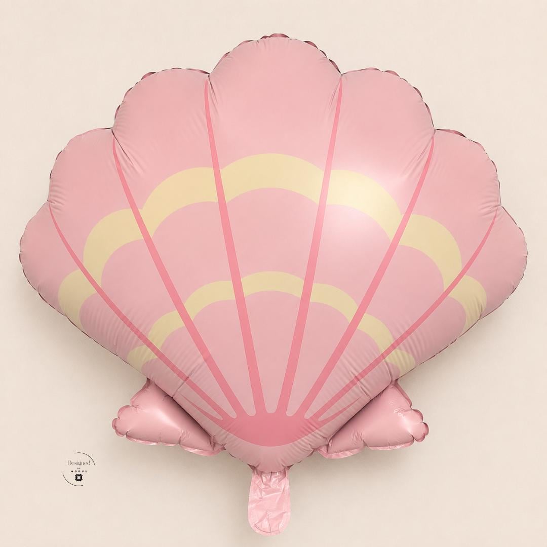 Mermaid Birthday Party Supplies Pink Seashell Foil Balloon 26 Inch Ocean Theme Beach Celebration Kids Party Photo Backdrop Under Sea Baby Shower Gift Scalloped Edge Design Yellow Accent Details Self Sealing Valve Air Inflation Perfect Party
