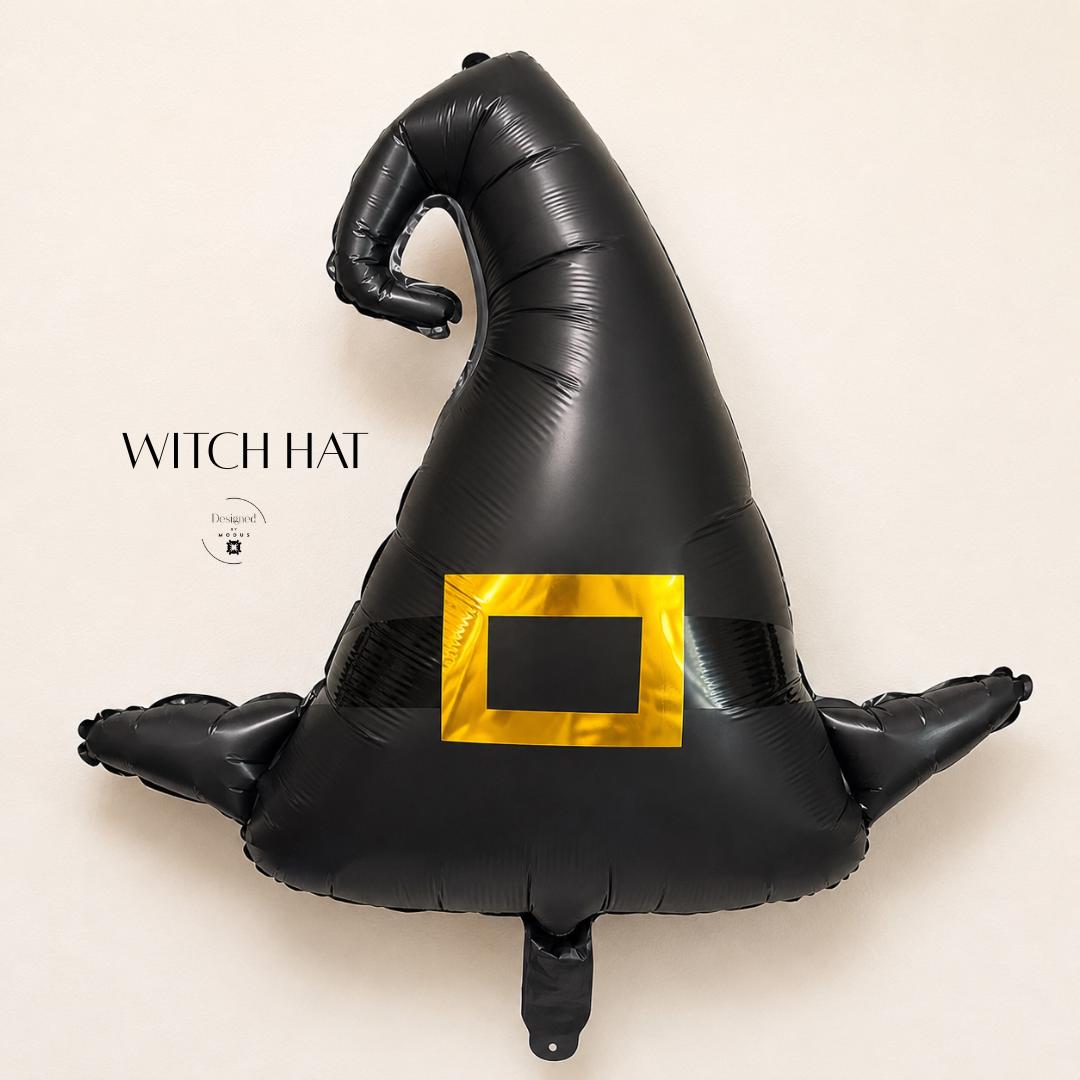 Witch Hat Balloon Party Decoration Photo Booth Prop Accessory Black Foil Mylar Inflatable Air Novelty Spooky Theme Birthday Event Supply