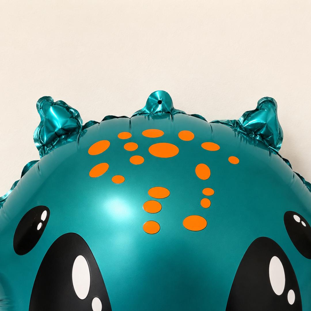 Kids Birthday Balloon Celebration Supply Toddler Gift Cute Spider Character Mylar Standing Design Air Filled Foil Party Essential Halloween Decoration Cartoon Eyes Striped Legs Teal Orange Pink Colors Self Standing Indoor Event Preschool