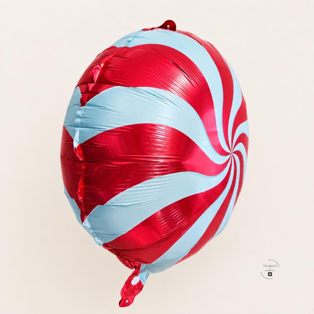 Christmas Party Balloon Candy Theme Peppermint Swirl Mylar Helium Foil Inflate Holiday Celebration Birthday Gift Winter Event Red White