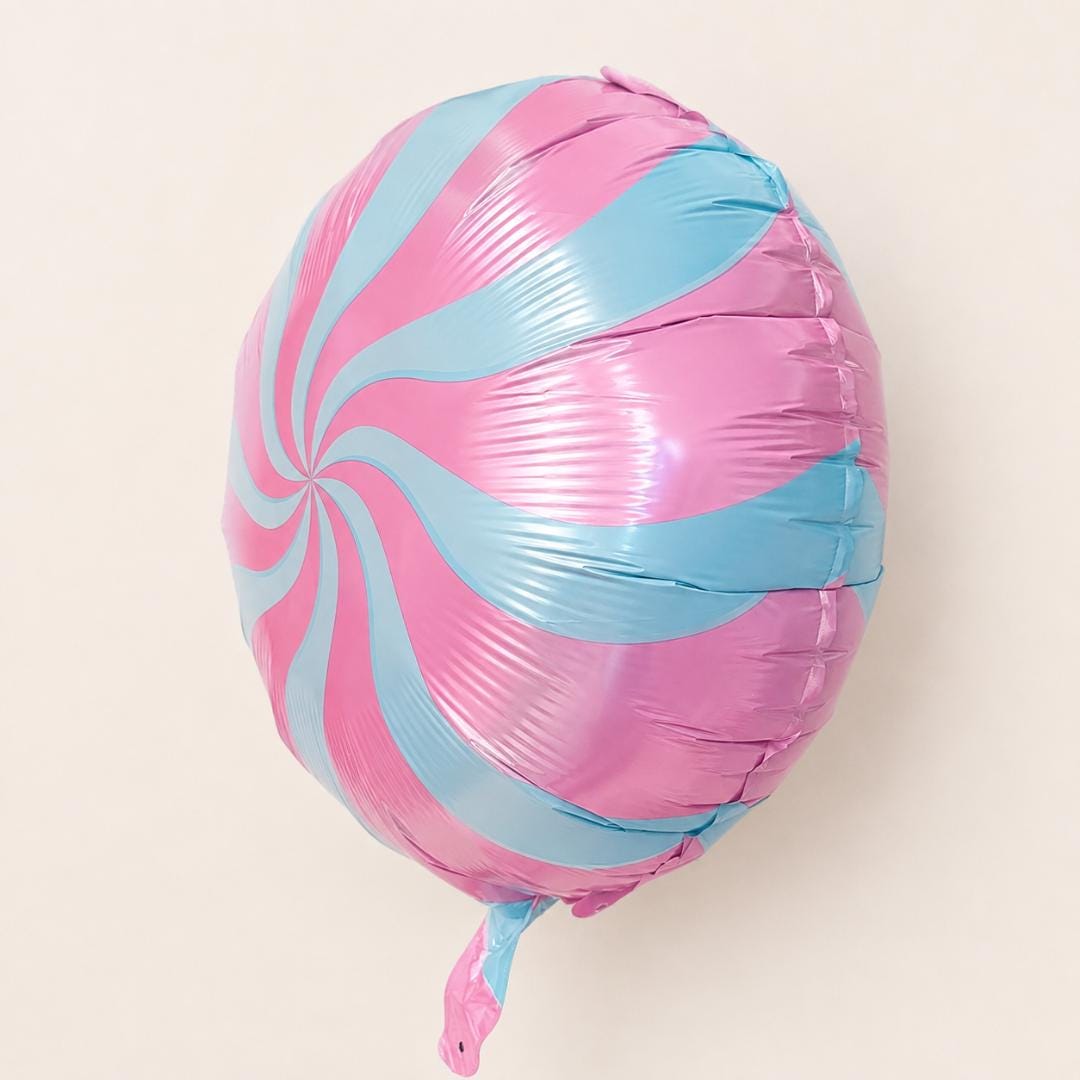 Candy Balloon Decoration Birthday Party Baby Shower Pastel Lollipop Foil Balloon Pink Blue Swirl Candy Theme Celebration Sweet Sixteen