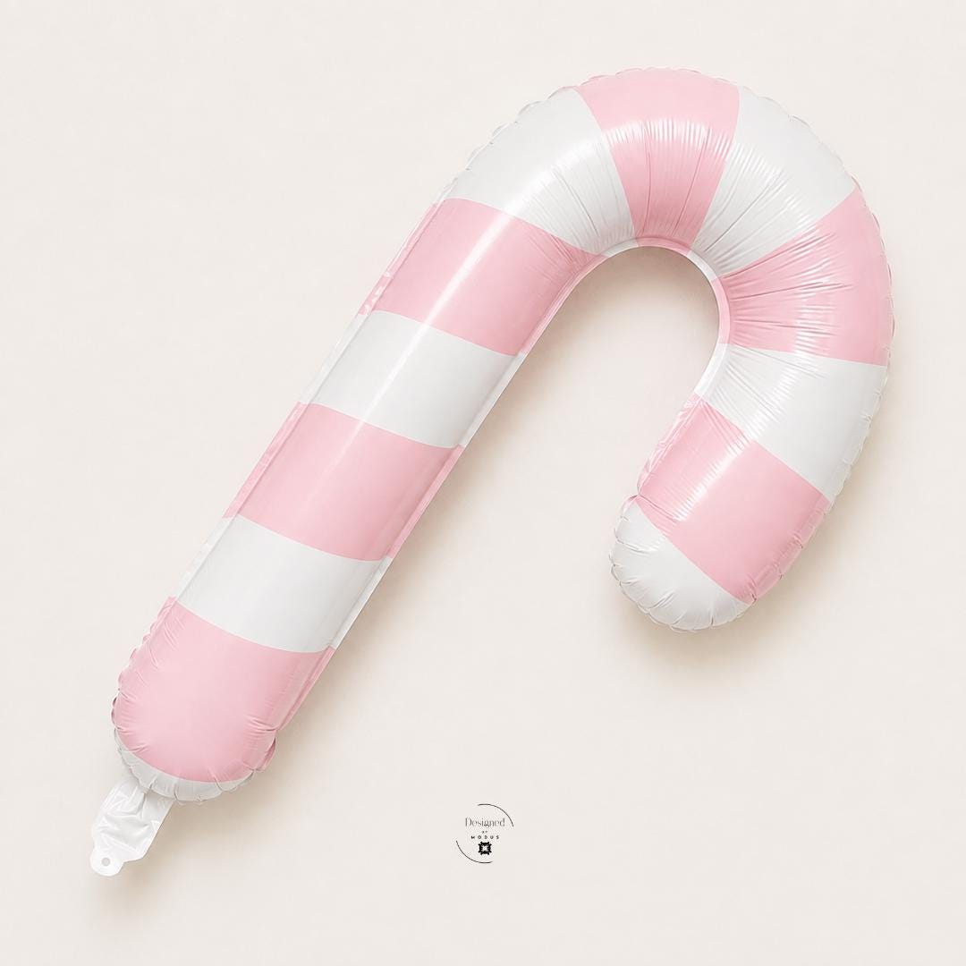 Pink Candy Cane Balloon Large Mylar Foil Christmas Party Decoration Winter Holiday Celebration Supplies Festive Photo Backdrop Prop 25 Inch Striped Pattern Design White Pink Theme Party Supplies Holiday Event Display Festive Winter