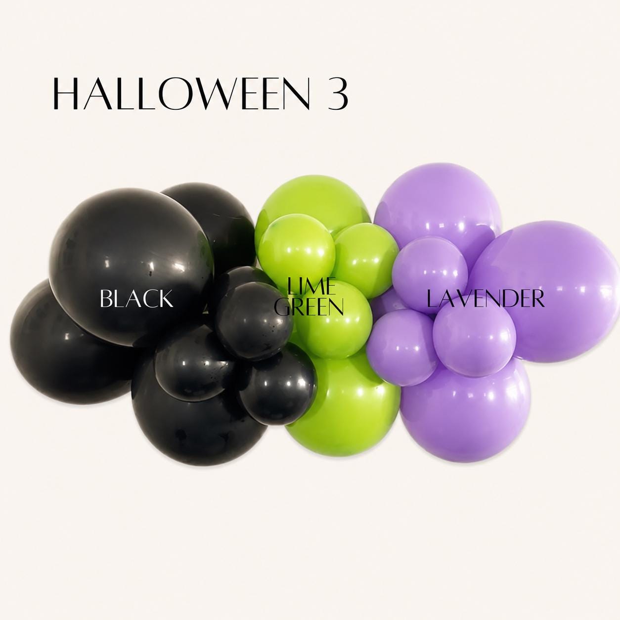 Halloween Balloon Garland: Black, Lavender, Lime DIY Decor Kit
