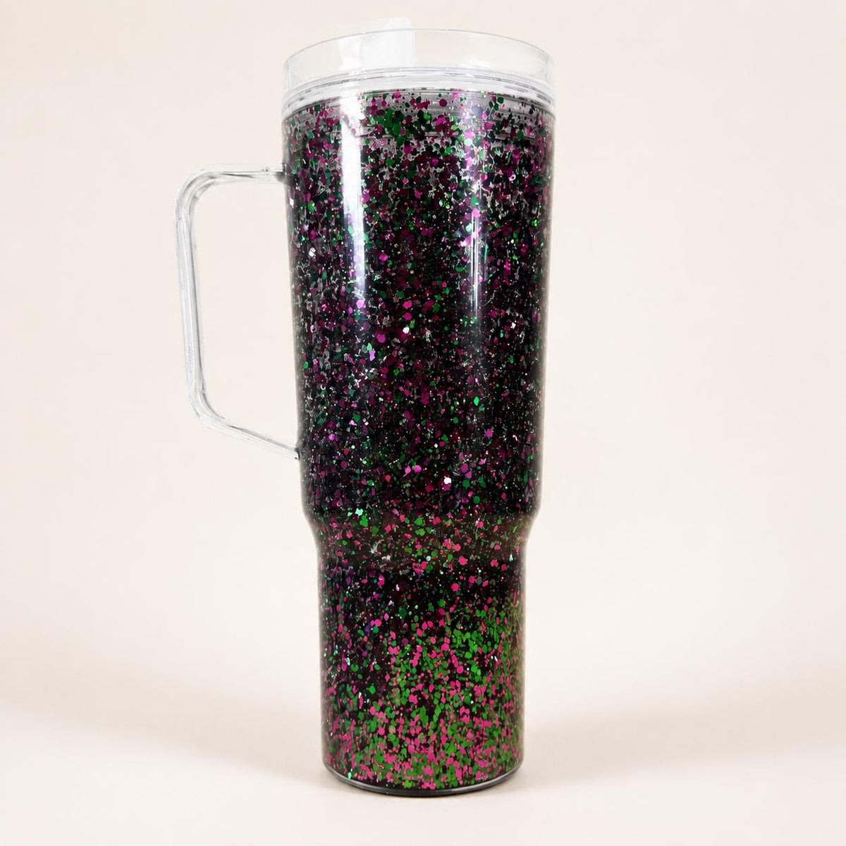 Glitter Snow Globe Tumbler Design Slide Lid Travel Mug Holographic Cup Sparkle Aesthetic Drinkware Gift Unique Idea Statement Accessory Iced