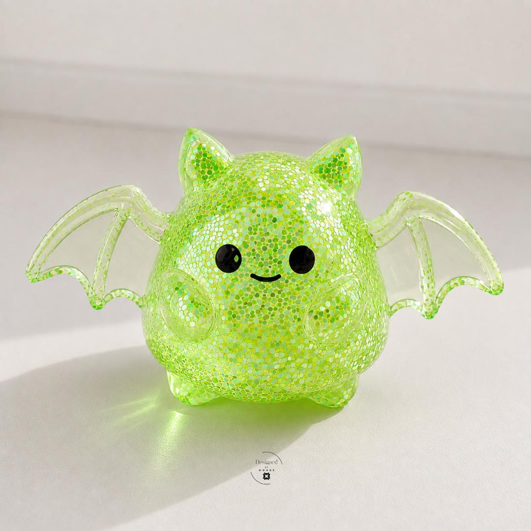 Glitter Filled Squishy Halloween Character Set Pumpkin Ghost Bat Design Translucent Rubber Toy Kid Friendly Party Favor Sensory Fidget Item Non Toxic Certified Safe Colorful Blue Green Pink Options Perfect Classroom Gift Goodie Bag Filler