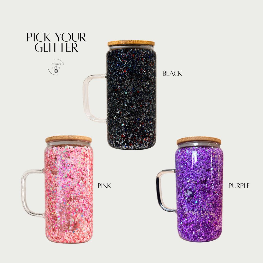 Snow Globe Tumbler Diy Kit Custom Cup Kawaii Design Glitter Gift Bamboo Lid Glass Bottle Birthday Present Women Friend Craft Project