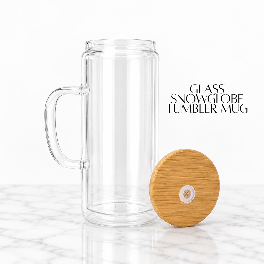 Snow Globe Tumbler Diy Kit Custom Cup Kawaii Design Glitter Gift Bamboo Lid Glass Bottle Birthday Present Women Friend Craft Project