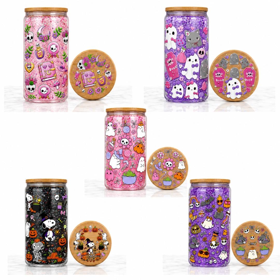 Craft Project Kit DIY Tumbler Creation Snow Globe Cup Custom Design Glitter Bottle Handmade Gift Birthday Present Women Friend Kawaii Decorative Wrap Bamboo Lid Glass Drinkware Personalized Activity Reusable Straw Unique Design Choice