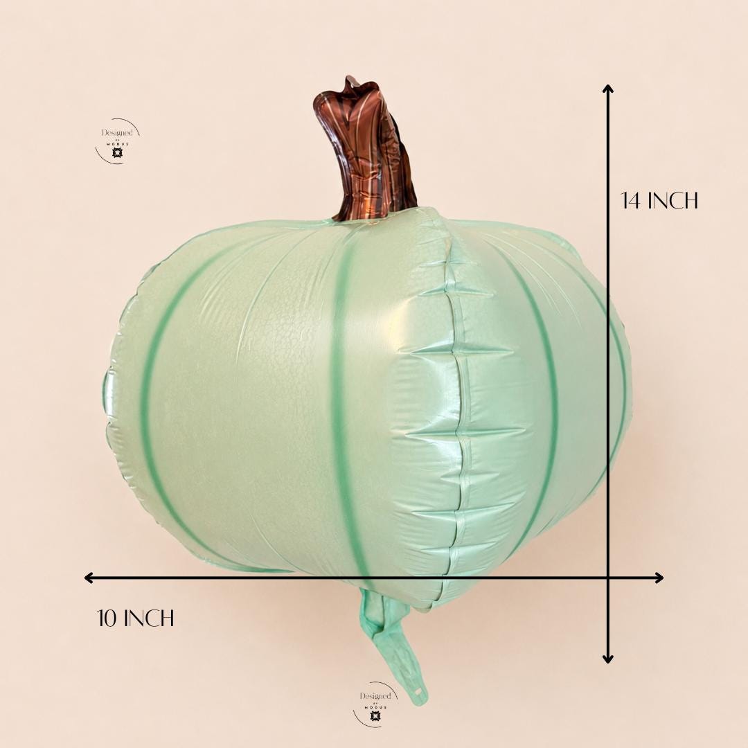 Sage Pumpkin Mylar Balloon Fall Decor Halloween Party Balloon Autumn Celebration Pumpkin Baby Shower Thanksgiving Neutral Party Decoration 14 x 10 Inch