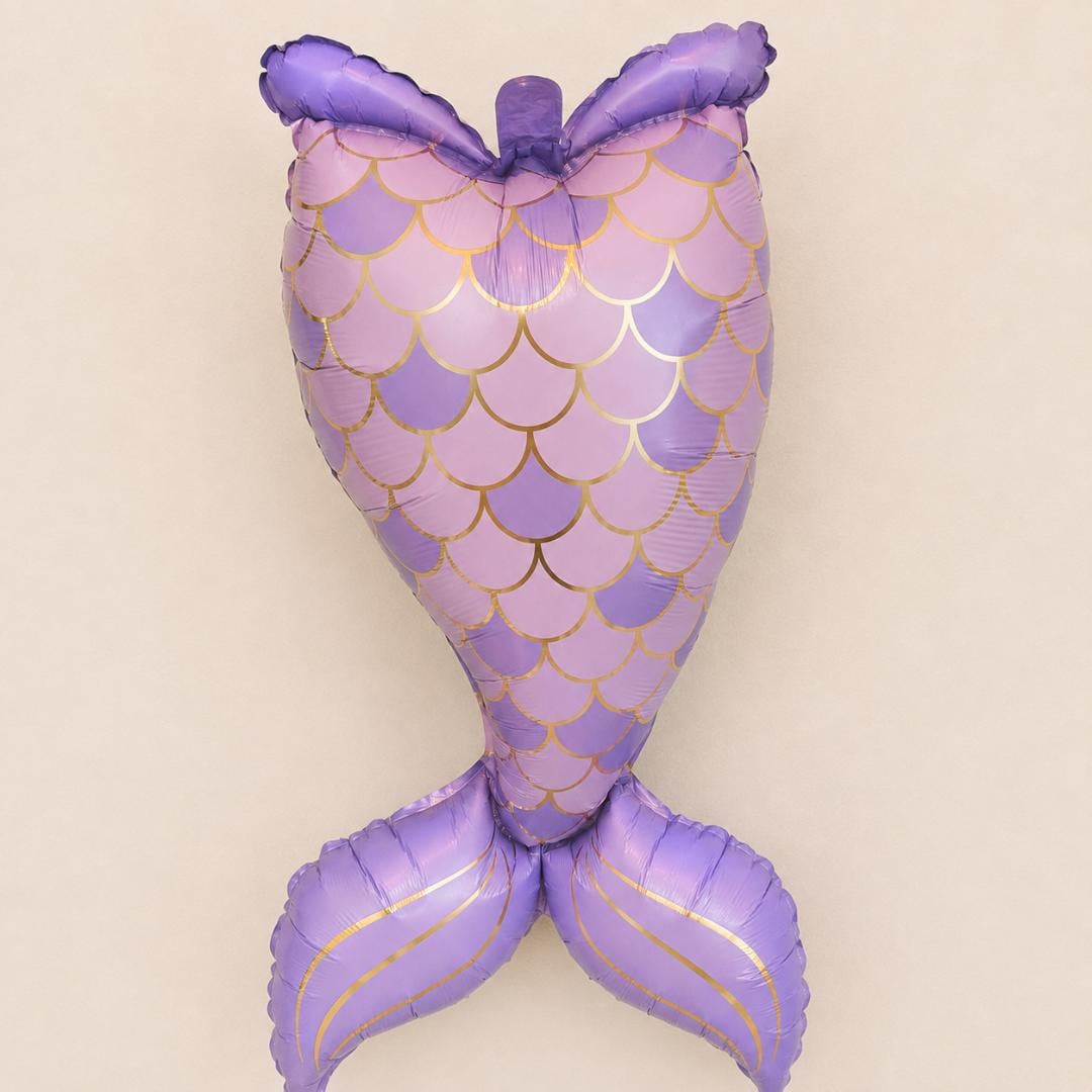 Purple Mermaid Tail Mylar Balloon Mermaid Birthday Party Decoration Lavender Gold Scale Under the Sea Ocean Theme Kids Party Decor 34 x 17 Inch Balloon