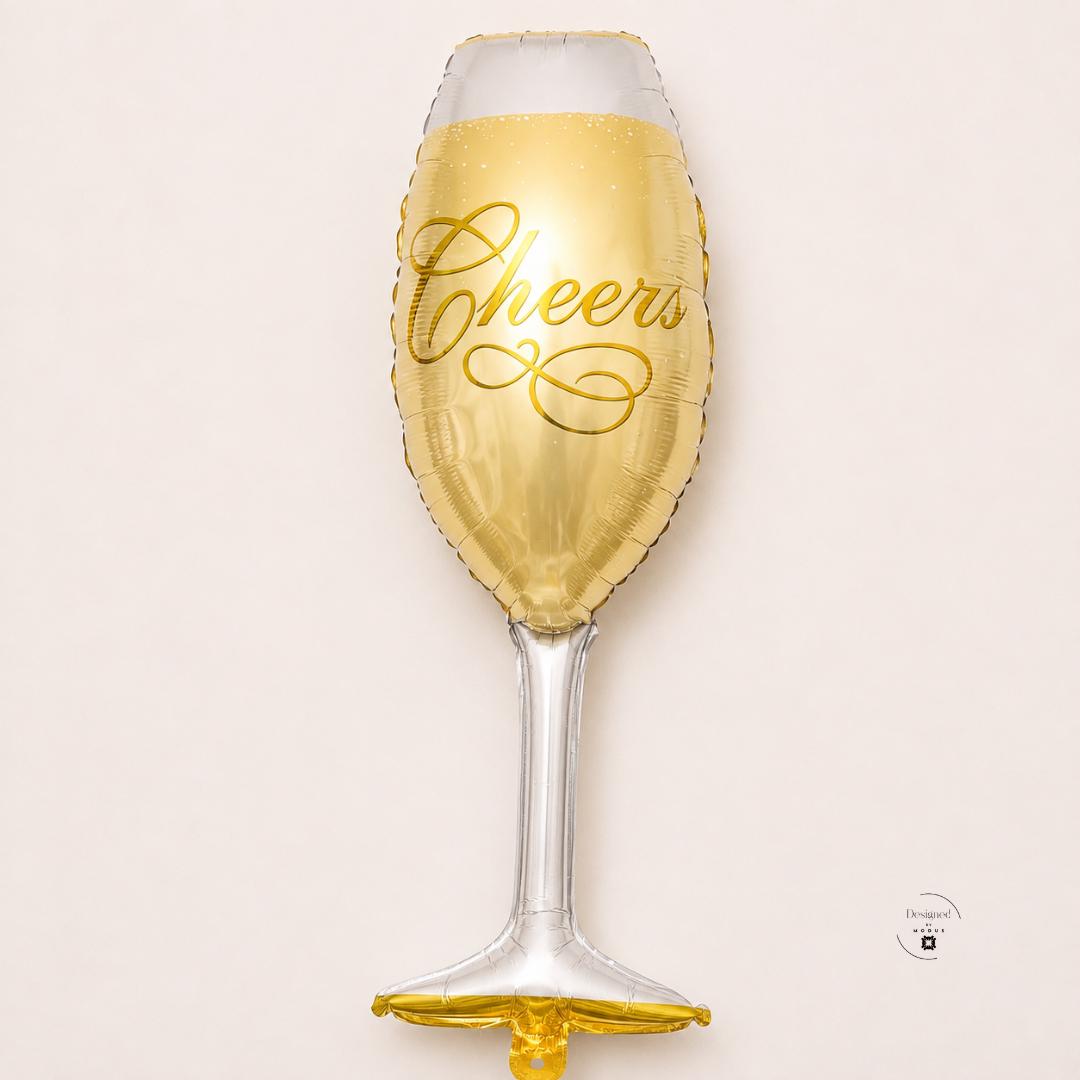 Champagne Glass Balloon Wedding Centerpiece Display Perfect Reception Table Styling Elegant Bridal Shower Gift Standing Foil Balloon Design Gold Cheers Toast Celebration Prop Beautiful Engagement Party Supply Reusable Event Styling Piece 33