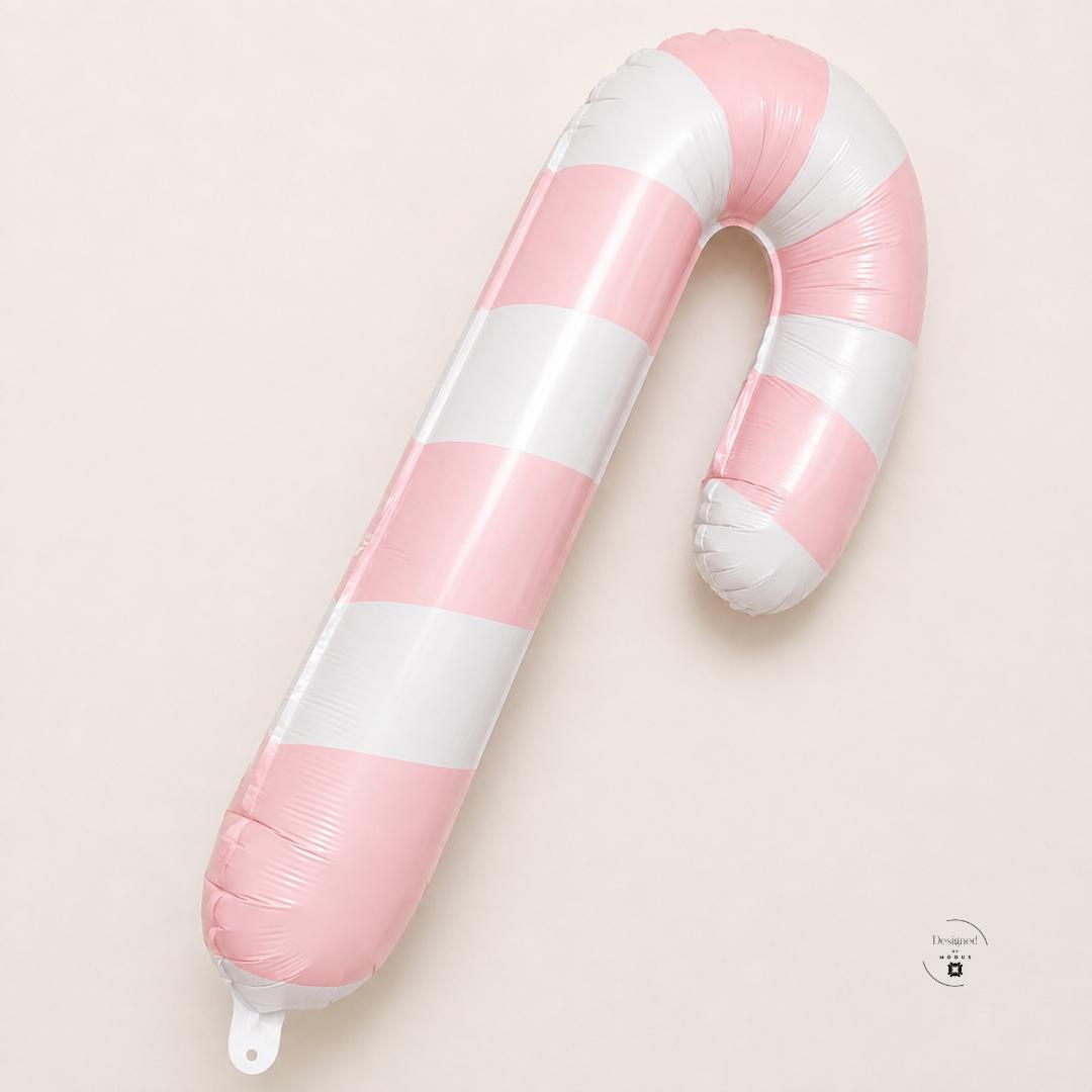 Pink Candy Cane Balloon Large Mylar Foil Christmas Party Decoration Winter Holiday Celebration Supplies Festive Photo Backdrop Prop 25 Inch Striped Pattern Design White Pink Theme Party Supplies Holiday Event Display Festive Winter