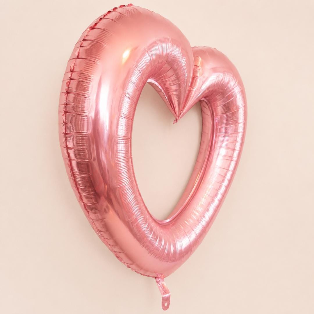 Pink Balloon Heart Outline Wedding Centerpiece Bridal Shower Anniversary Celebration Valentine Party Engagement Backdrop Photo Prop