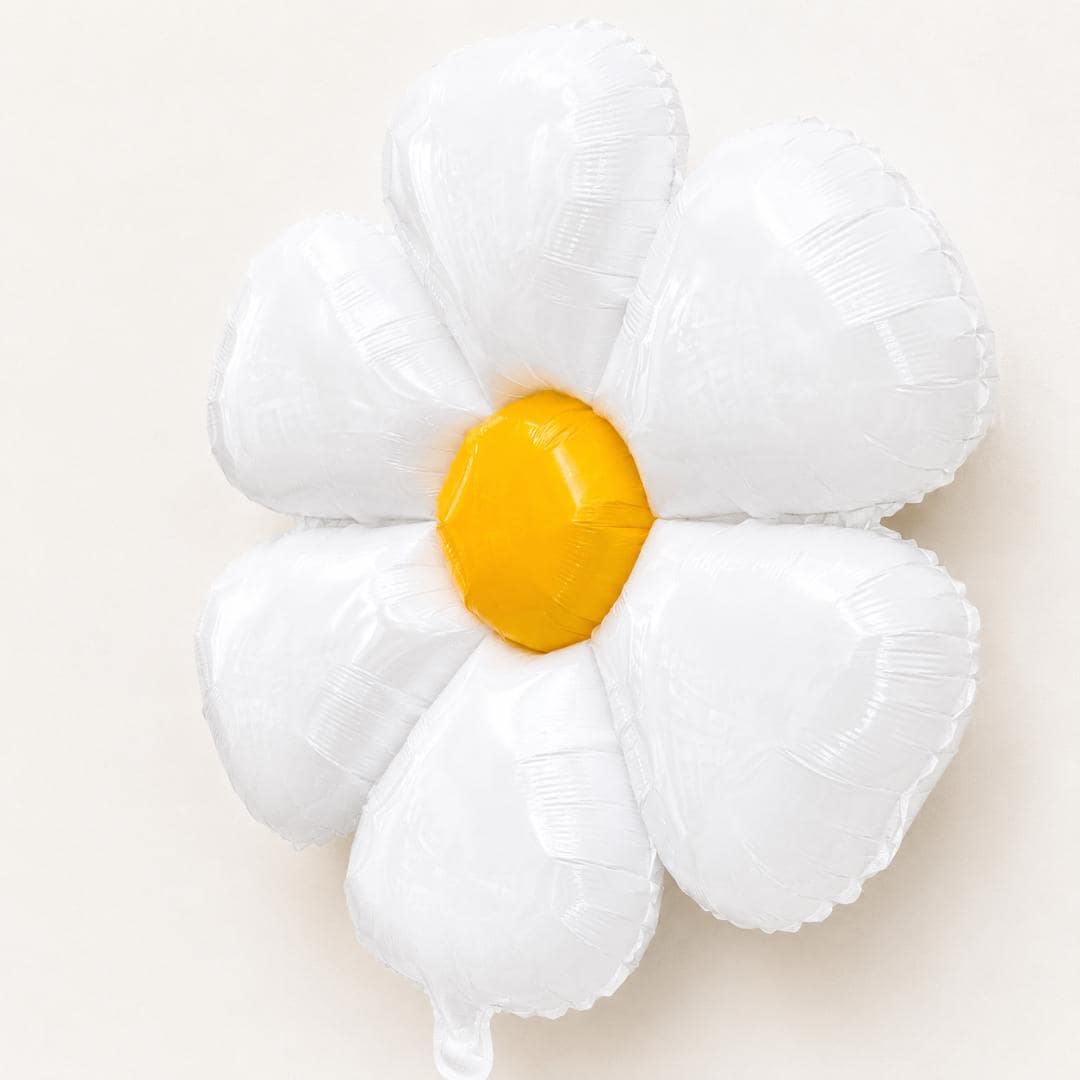Daisy Flower Balloon White Yellow Mylar Foil 22 Inch Birthday Party Decoration Spring Floral Baby Shower Bridal Shower Balloon Garland Decor
