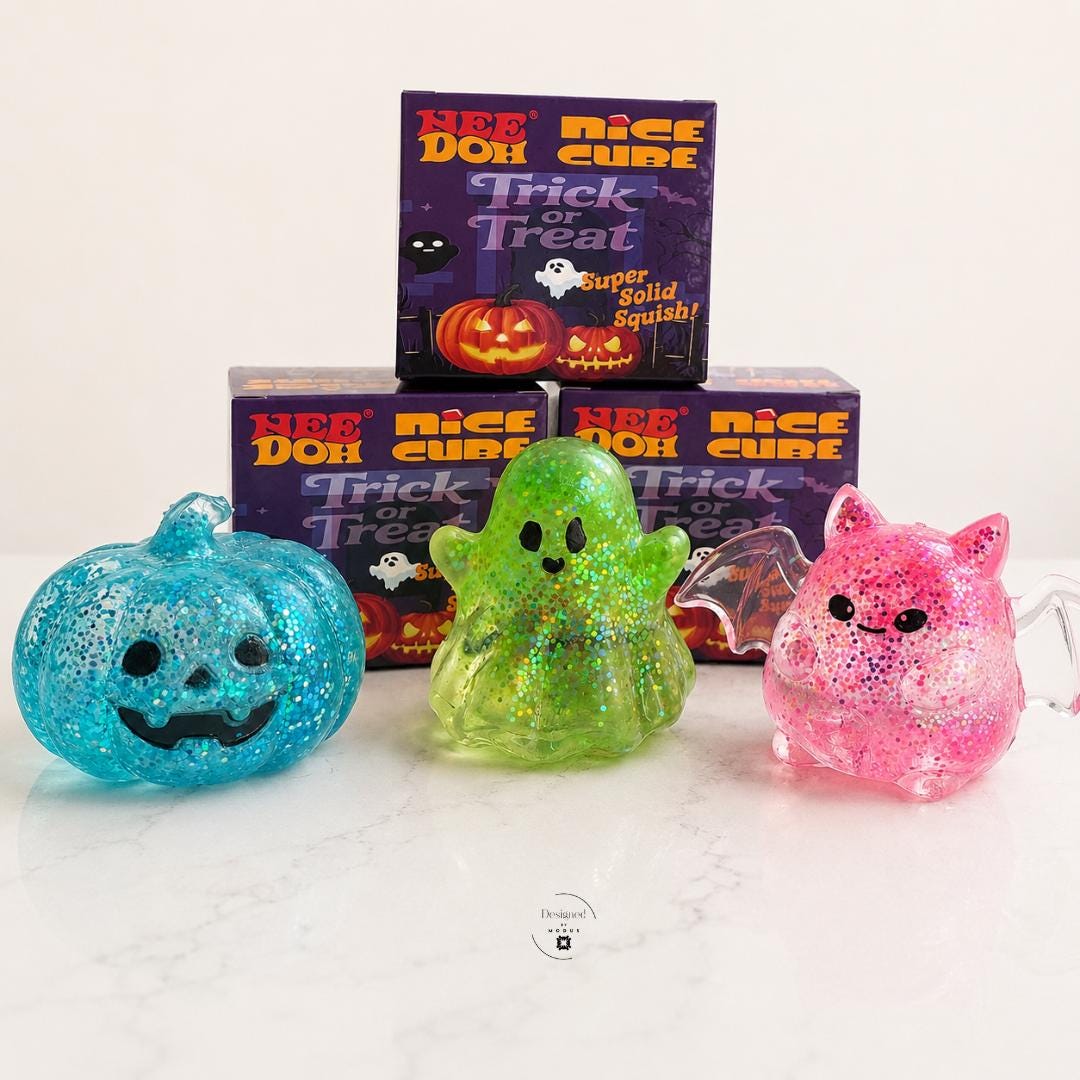 Halloween Gift Set Squishy Sensory Toy Party Favor Pack Kid Friendly Classroom Treat Pumpkin Ghost Bat Character Design Glitter Translucent Rubber Squeeze Item Non Toxic Safe Material Perfect Trick Or Treat Alternative Goodie Bag Filler Set