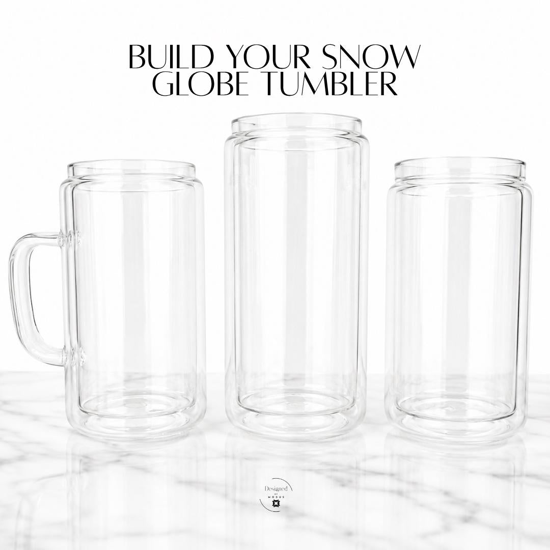 Birthday Gift Women Friend Present DIY Tumbler Kit Snow Globe Cup Custom Design Glitter Bottle Bamboo Lid Glass Drinkware Kawaii Wrap Craft Project Personalized Creation Handmade Activity Reusable Straw Unique Design Choice Decorative