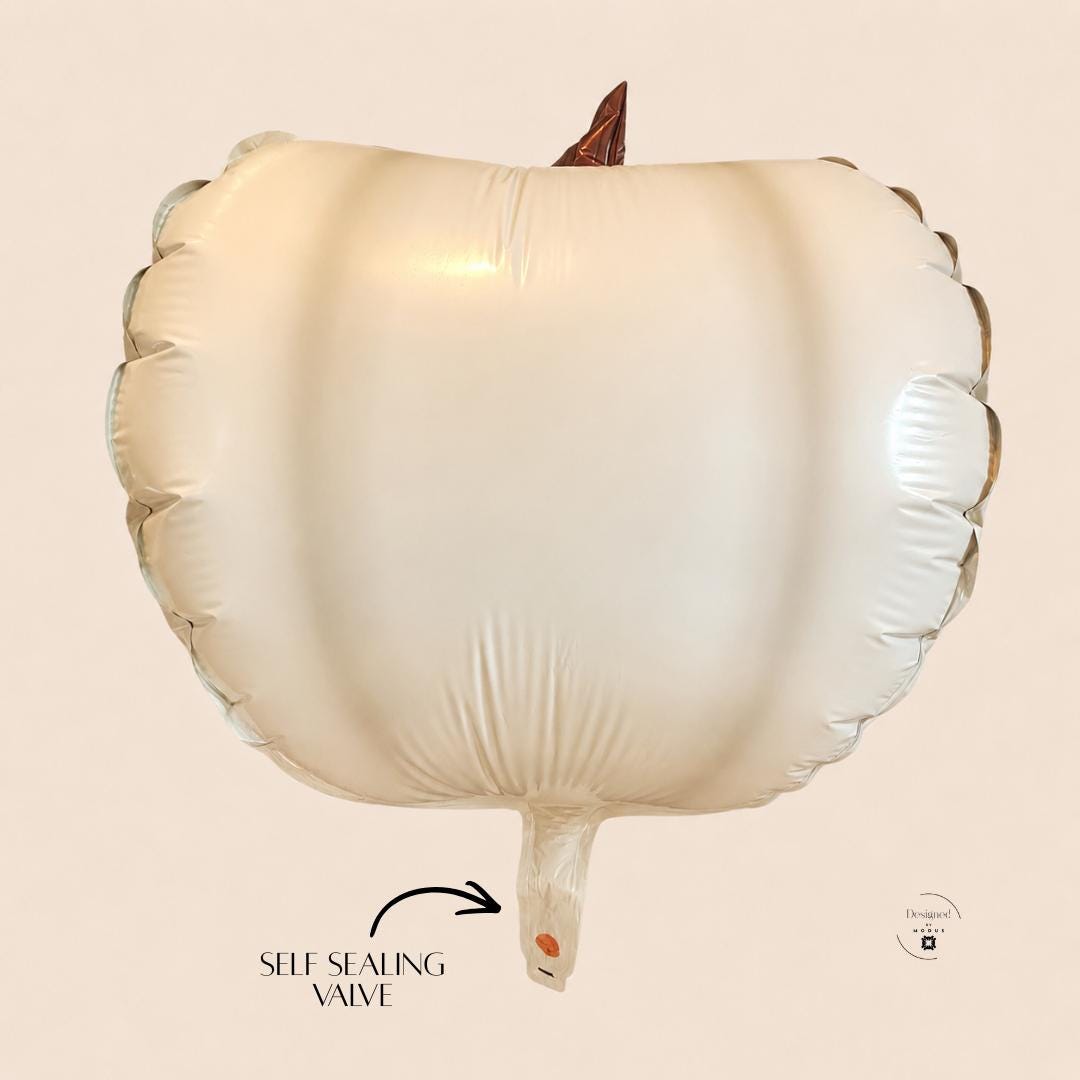 Neutral Pumpkin Mylar Balloon Ivory Cream Fall Decor Halloween Party Balloon Autumn Celebration Pumpkin Baby Shower Thanksgiving Party Decoration 14 x 10 Inch
