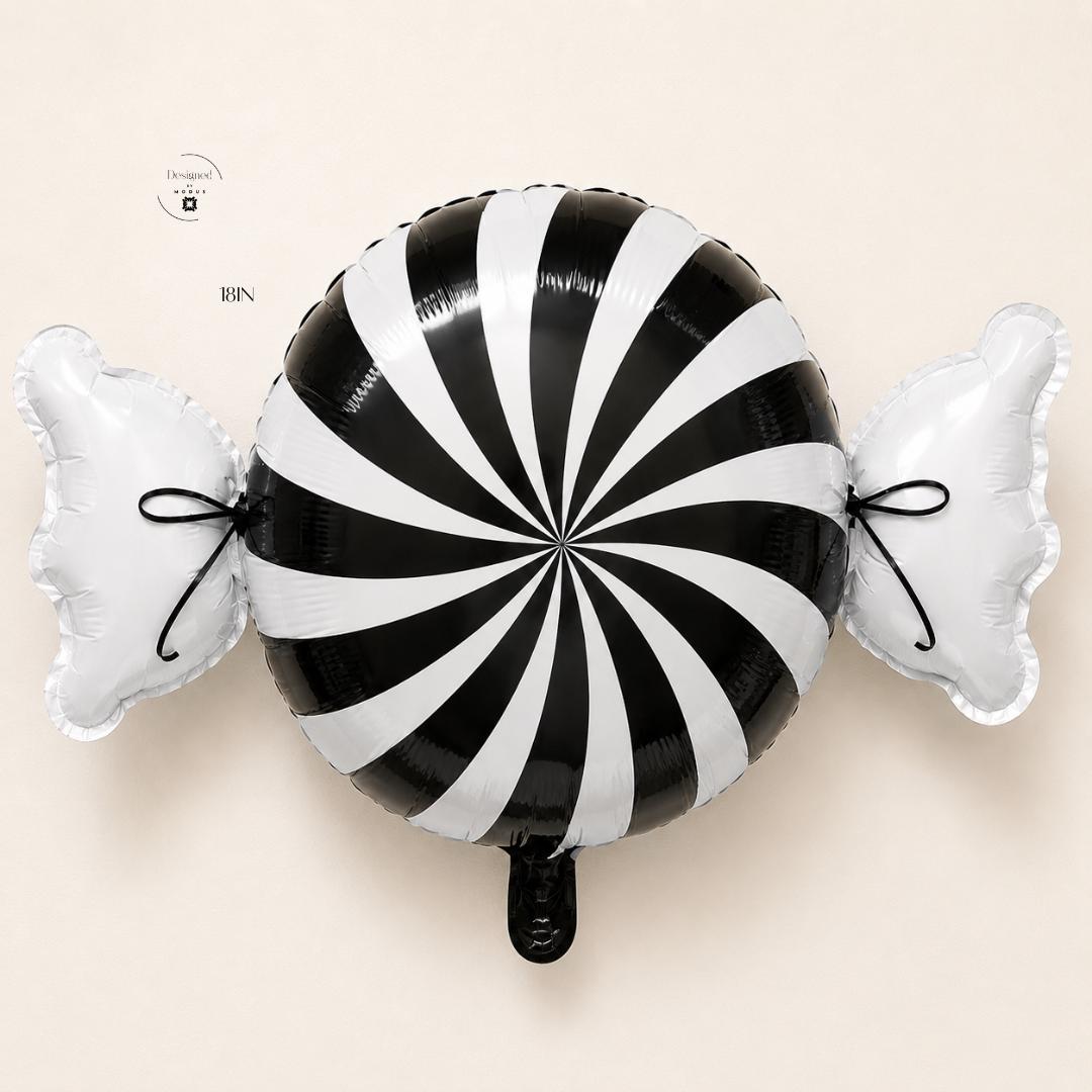 Gothic Halloween Balloon Garland Kit Black White Neutral Balloons Striped Pumpkin Witch Hat Candy Oversized Bow Birthday Party Backdrop