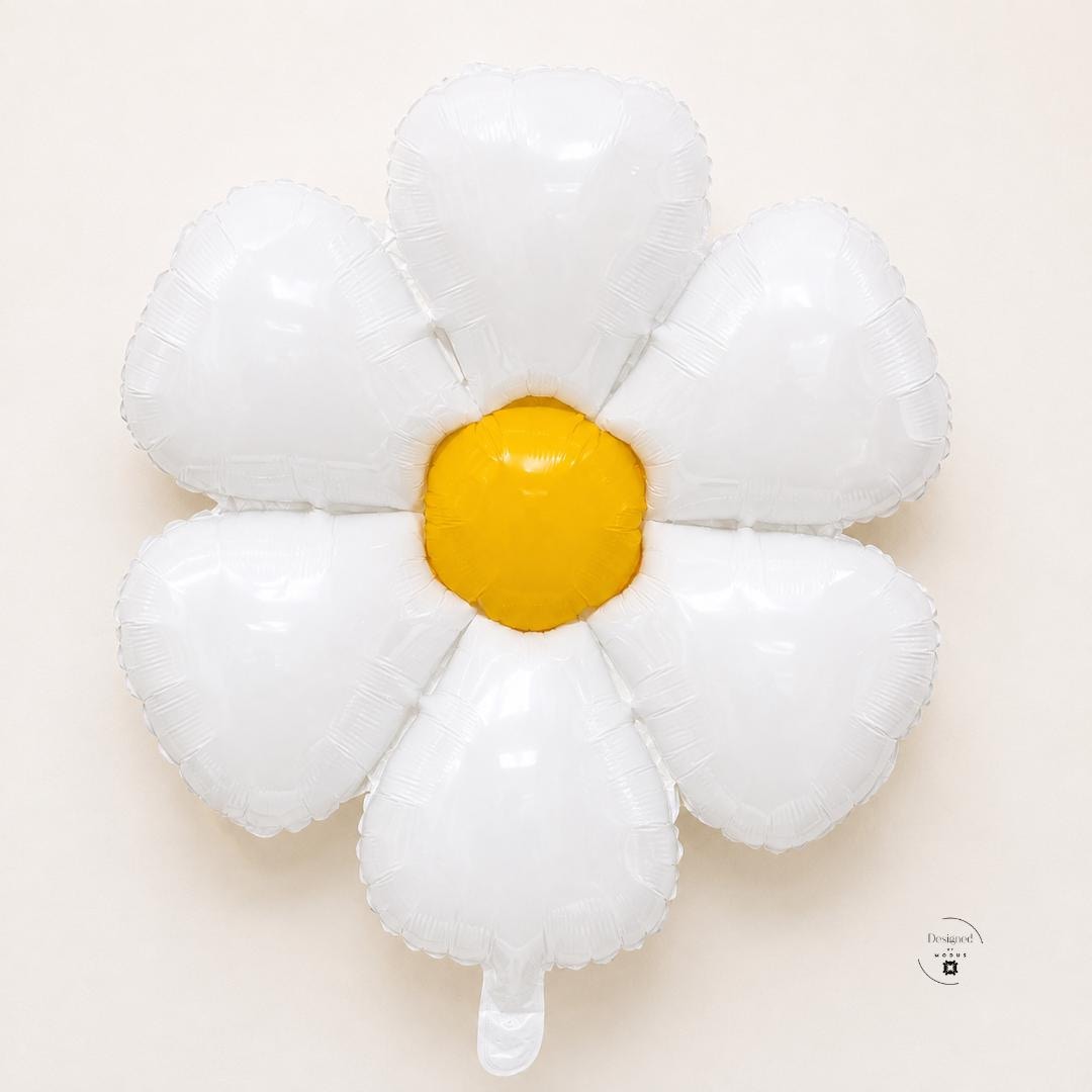 Daisy Balloon 22 Inch White Flower Yellow Center Mylar Party Decoration First Birthday Spring Summer Floral Balloon Garland Decoration
