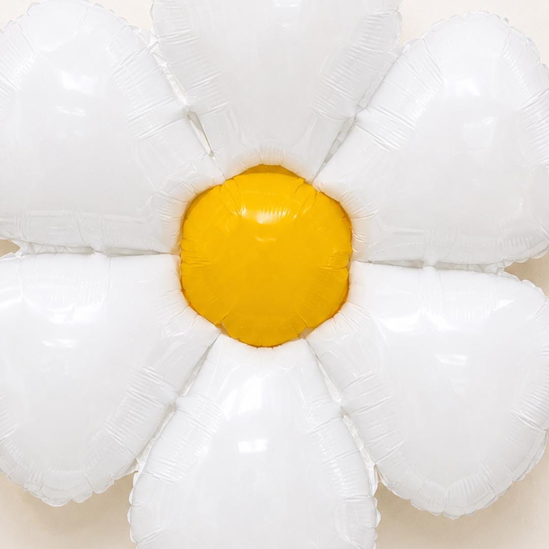 22 Inch Daisy Flower Mylar Balloon White Petals Yellow Center Spring Party Birthday Decoration Balloon Garland Dessert Table Backdrop