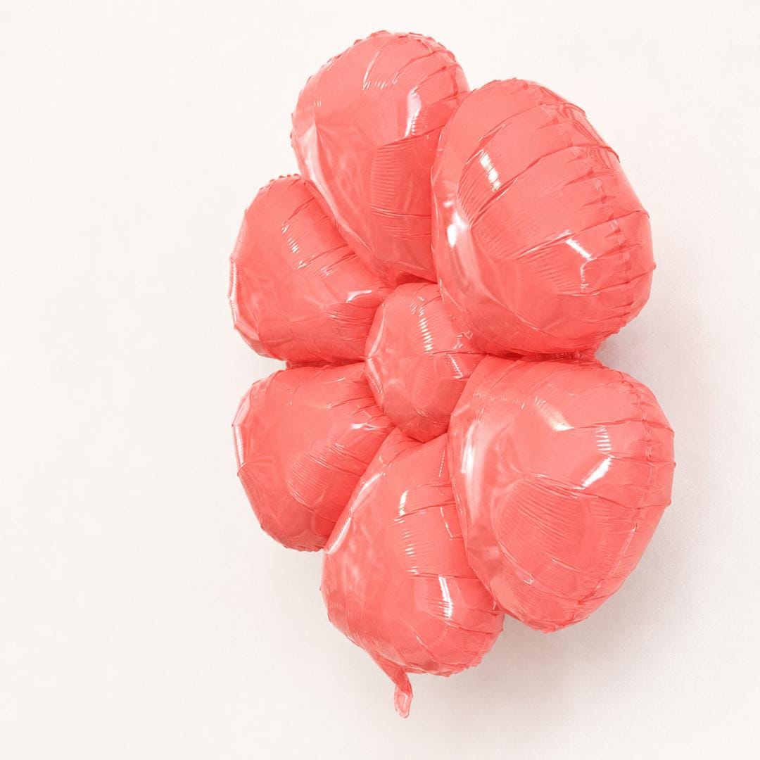 Coral Floral Balloon Large Pink Flower Mylar 32 Inch Birthday Baby Shower Bridal Shower Garden Party Photo Backdrop Decoration