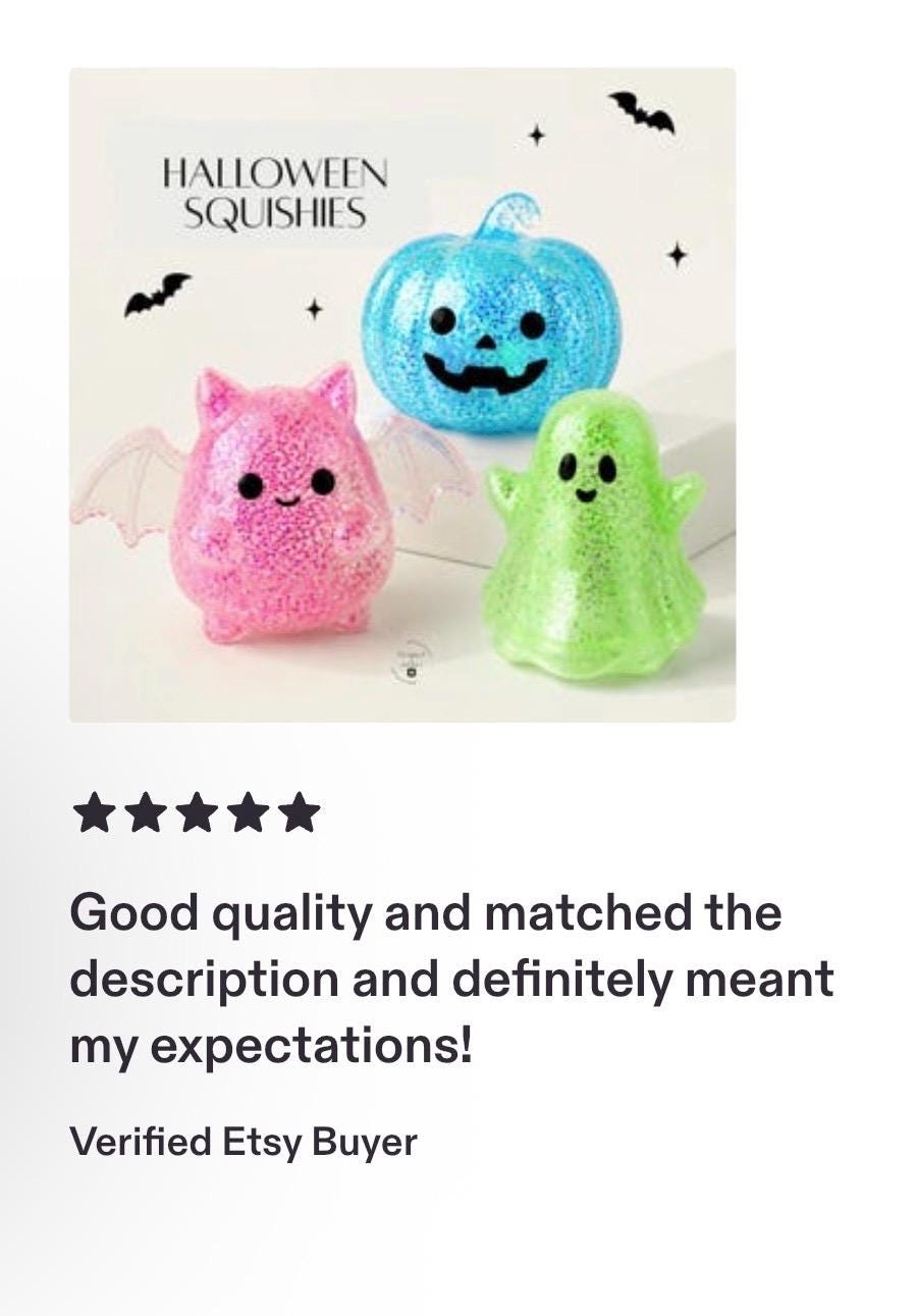 Halloween Squishy Toy Party Favor Kid Friendly Sensory Fidget Item Gift Pumpkin Ghost Bat Character Glitter Translucent Rubber Squeeze Jack