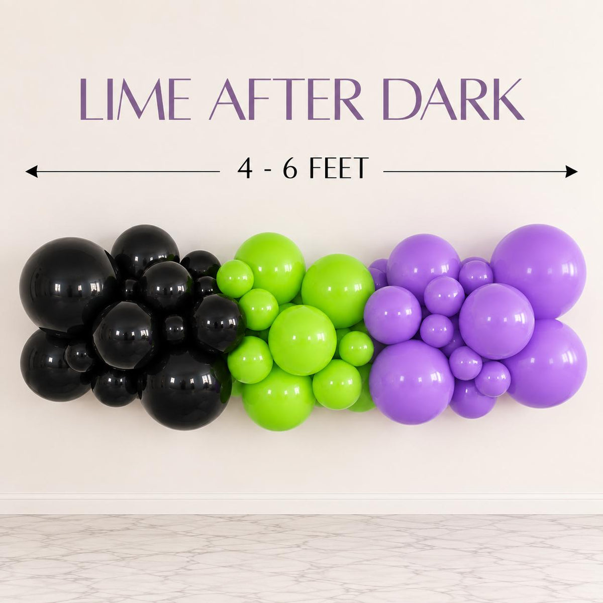 Halloween Balloon Garland: Black, Lavender, Lime DIY Decor Kit