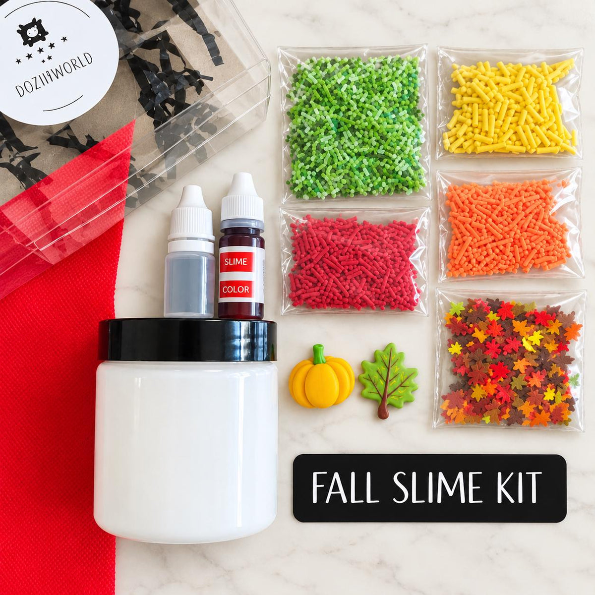 Fall DIY Slime Kit: Autumn Charms, Sprinkles - Kids Craft