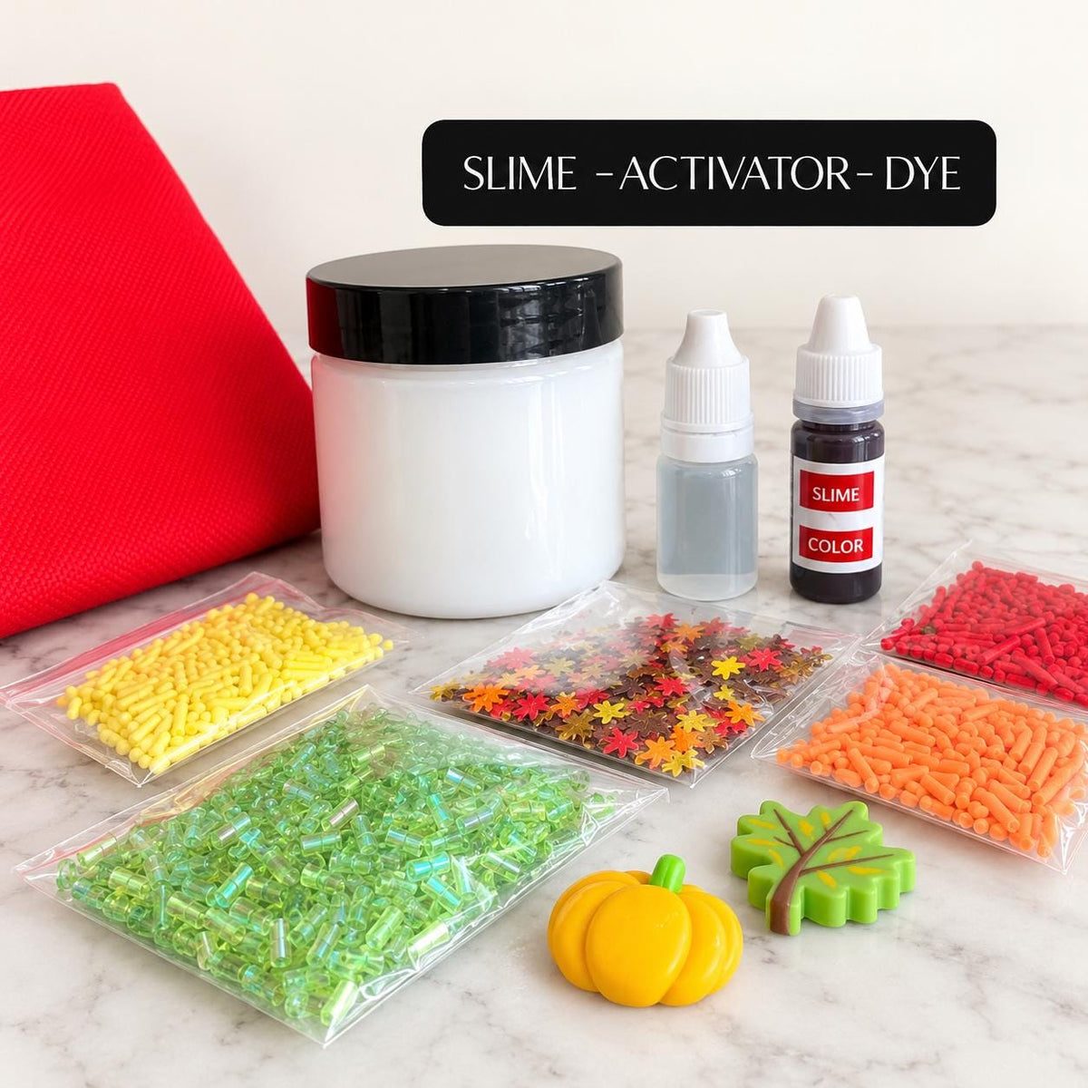 Fall DIY Slime Kit: Autumn Charms, Sprinkles - Kids Craft