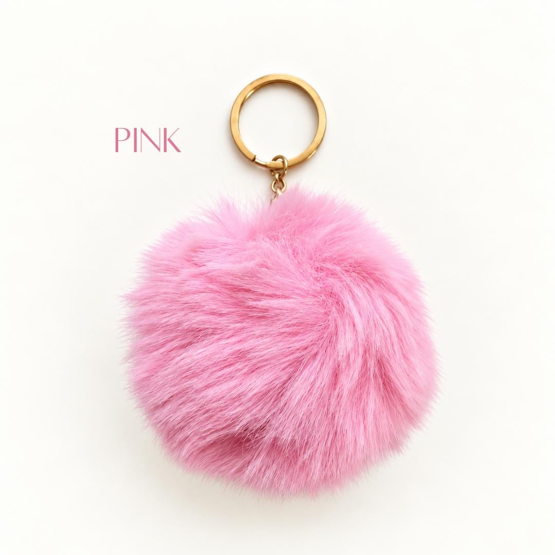 Fluffy Pom Pom Keychain Faux Fur Bag Charm Purse Accessory Backpack Charm Christmas Stocking Stuffer Gift for Women Teens
