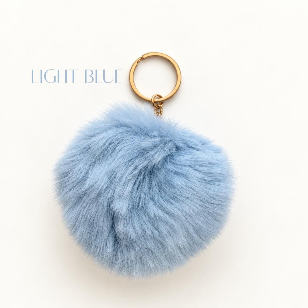Fluffy Pom Pom Keychain Faux Fur Bag Charm Purse Accessory Backpack Charm Christmas Stocking Stuffer Gift for Women Teens