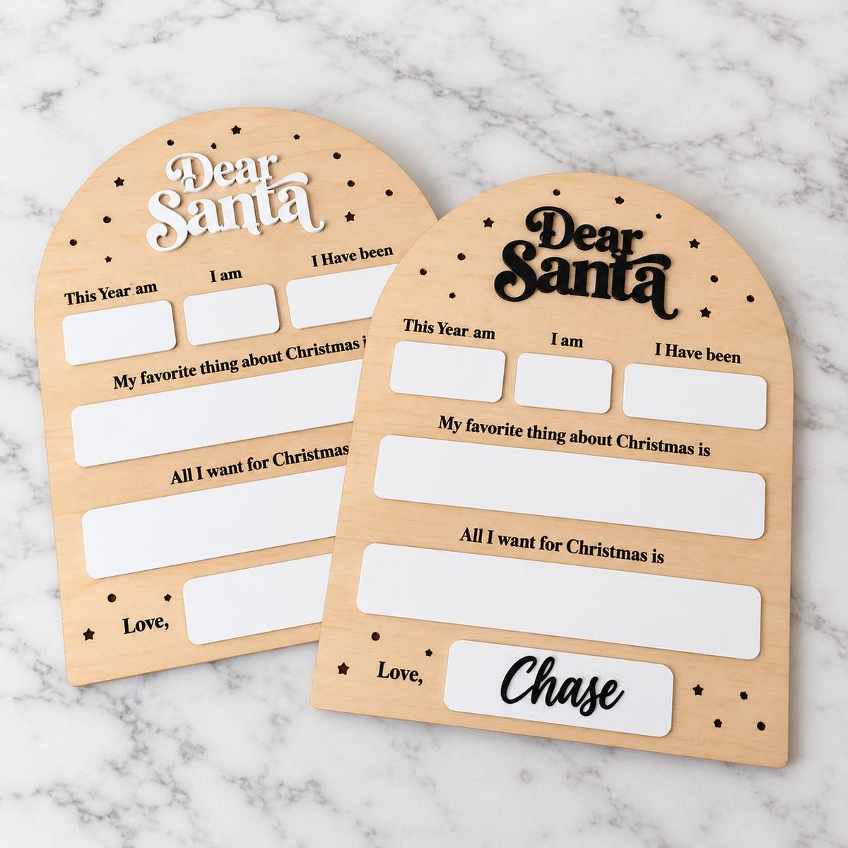 Christmas Dear Santa wish list boards featuring multiple festive lettering styles, holiday color combinations and dedicated writing areas for Christmas wishes and gift ideas. Cute Christmas activity for kids, Santa letter writing, holiday stocking stuffers, Christmas Eve boxes, family traditions, classroom Christmas parties and festive December activities. Holiday wish list board for children to celebrate the magic of Christmas.