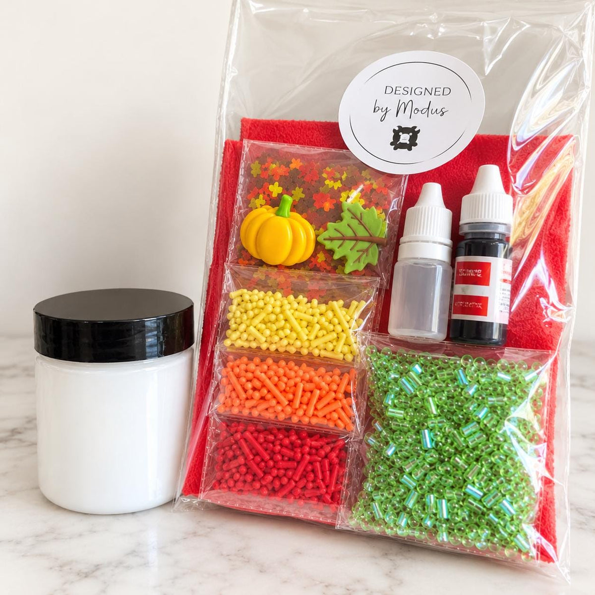 Fall DIY Slime Kit: Autumn Charms, Sprinkles - Kids Craft