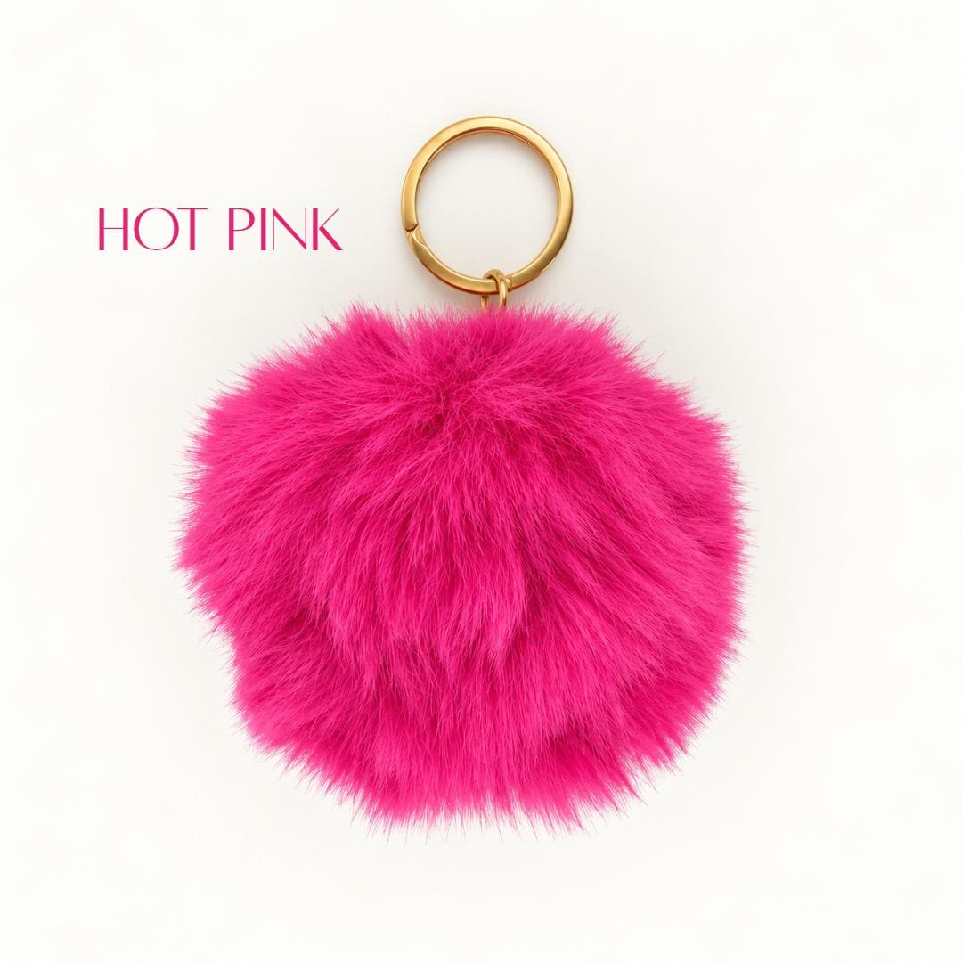Fluffy Pom Pom Keychain Faux Fur Bag Charm Purse Accessory Backpack Charm Christmas Stocking Stuffer Gift for Women Teens