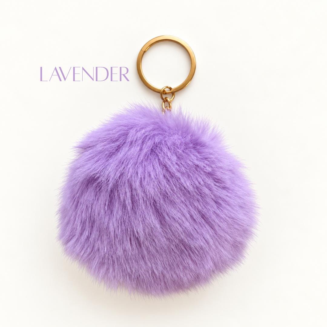 Fluffy Pom Pom Keychain Faux Fur Bag Charm Purse Accessory Backpack Charm Christmas Stocking Stuffer Gift for Women Teens