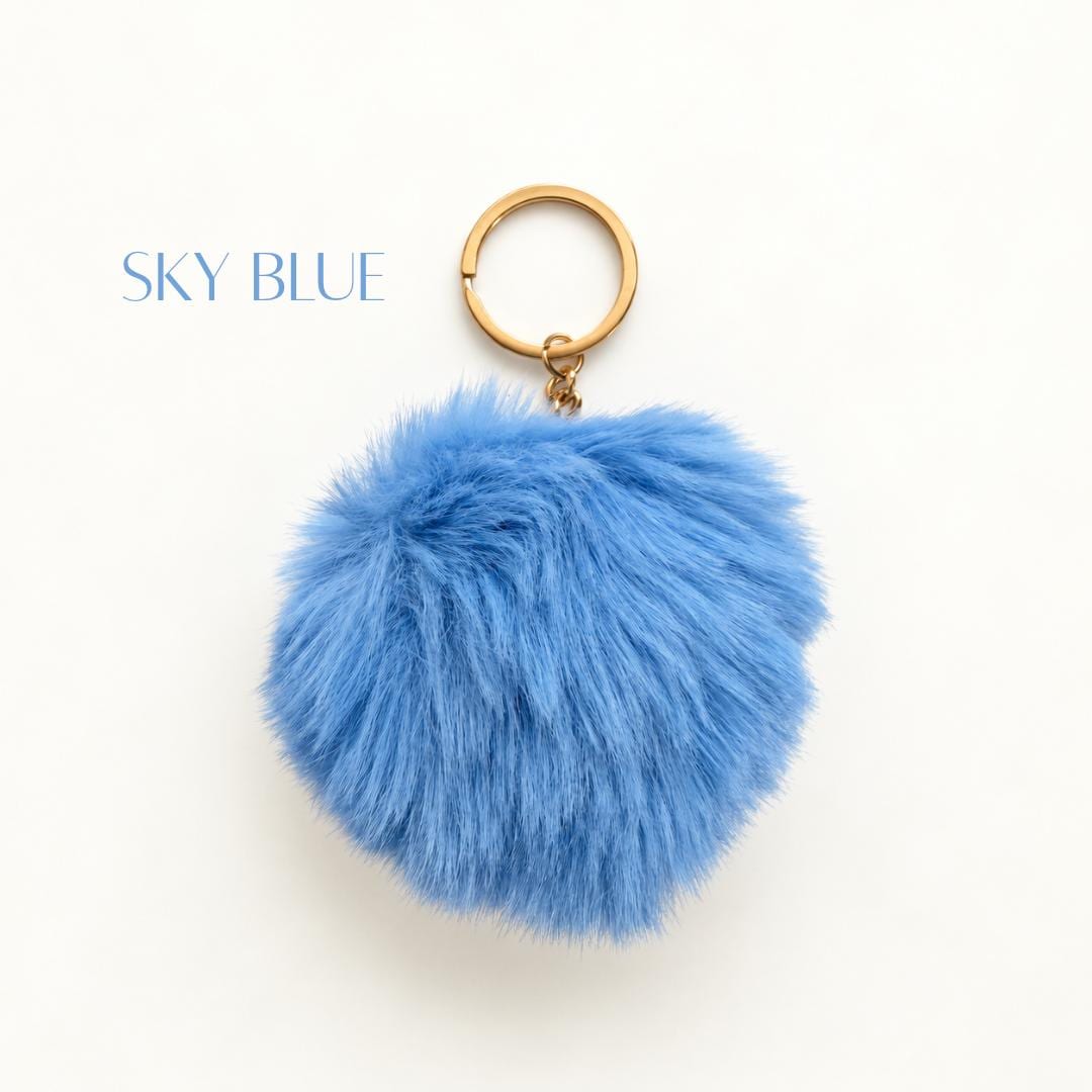 Fluffy Pom Pom Keychain Faux Fur Bag Charm Purse Accessory Backpack Charm Christmas Stocking Stuffer Gift for Women Teens